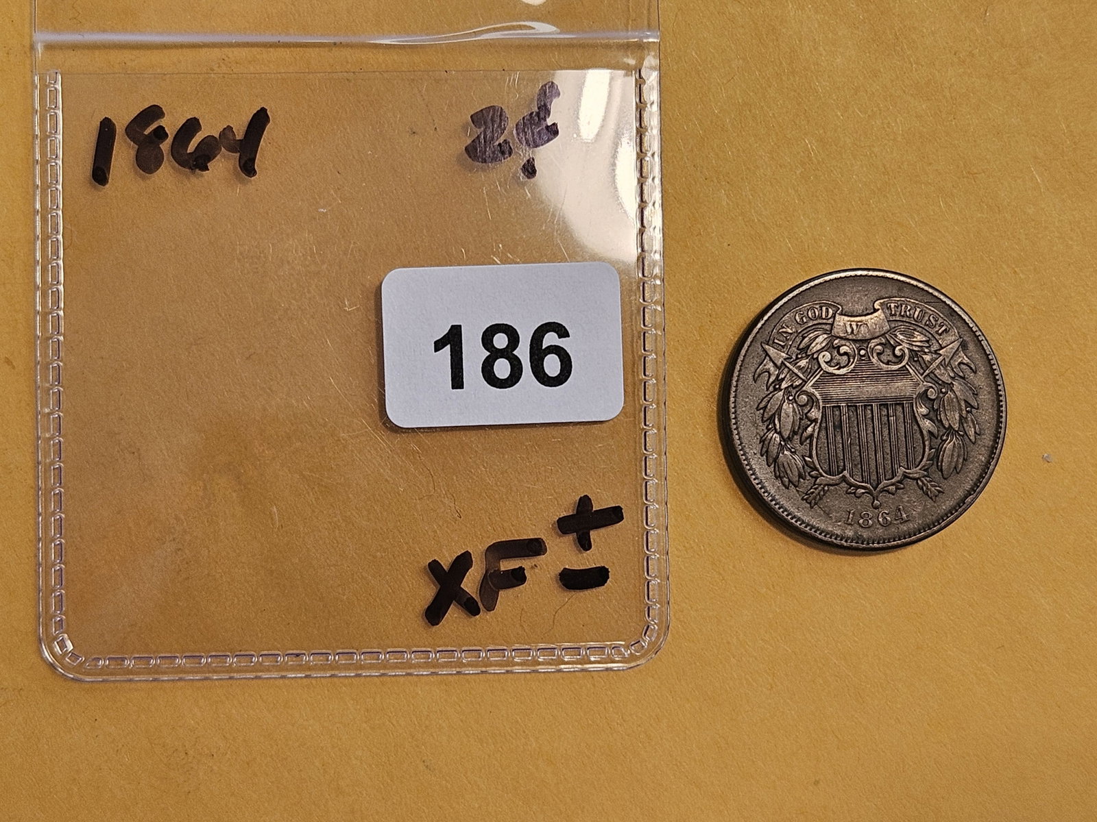 1864 Two Cent piece in Extra Fien - 2