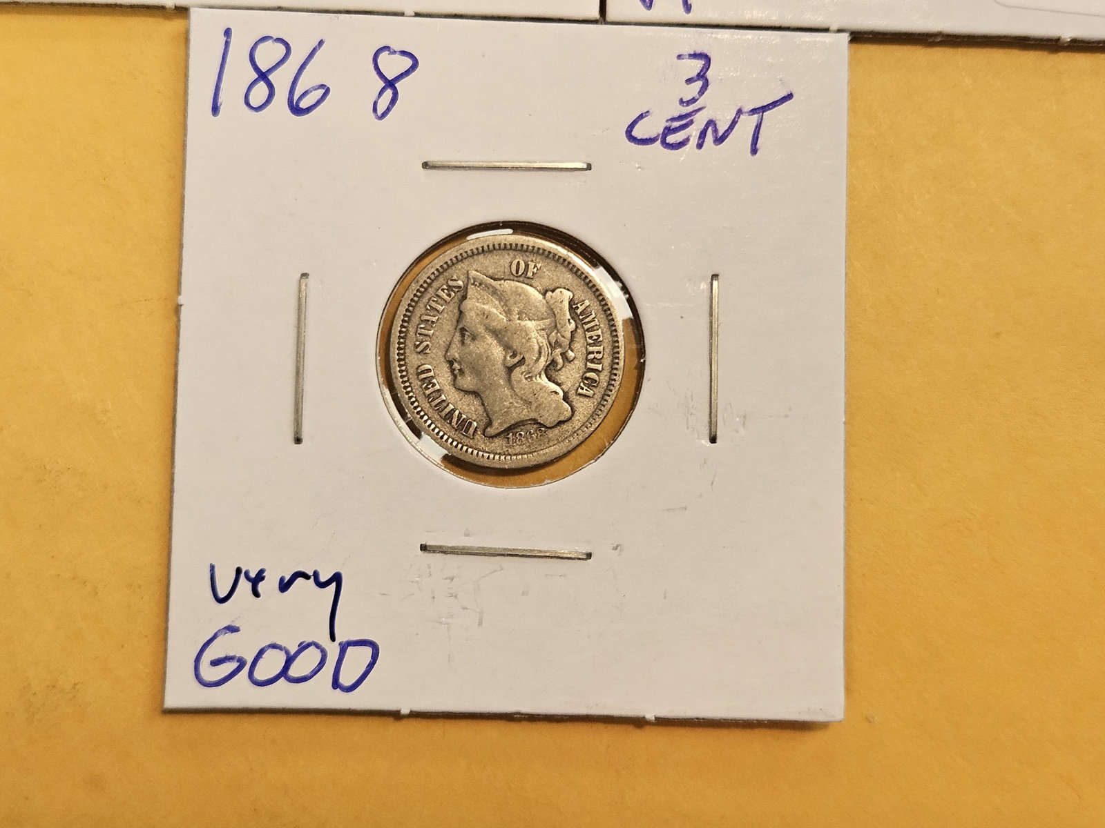 Three 3-Cent nickels in Very Good to Very Fine - 3