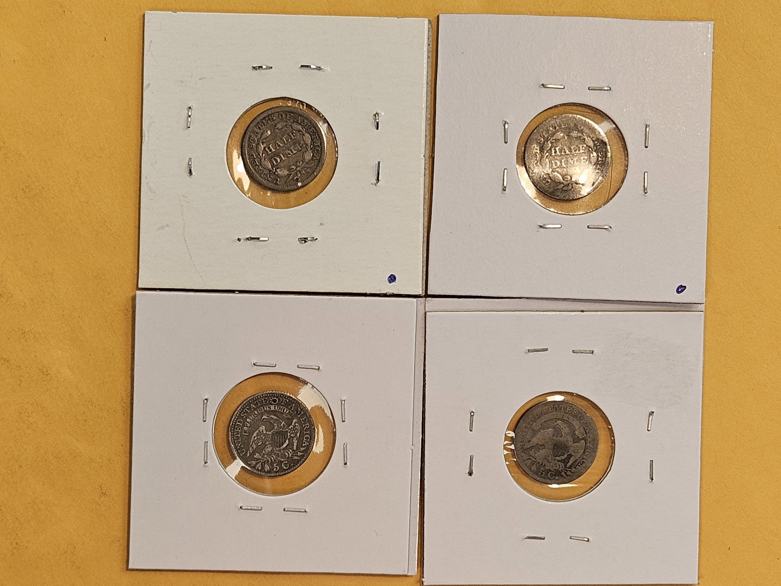 Four mixed Seated Liberty silver Half-Dimes - 6