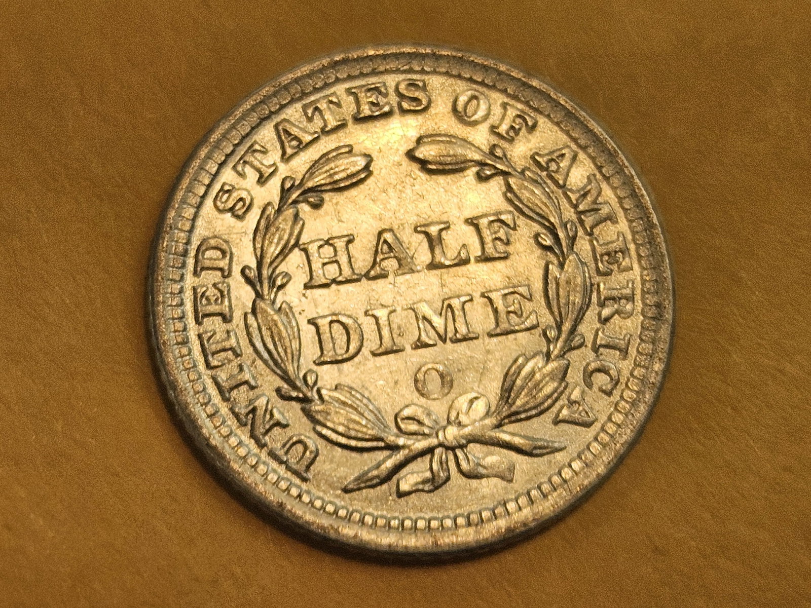 Brilliant About Uncirculated plus 1858-O Seated Liberty silver Half-Dime - 6
