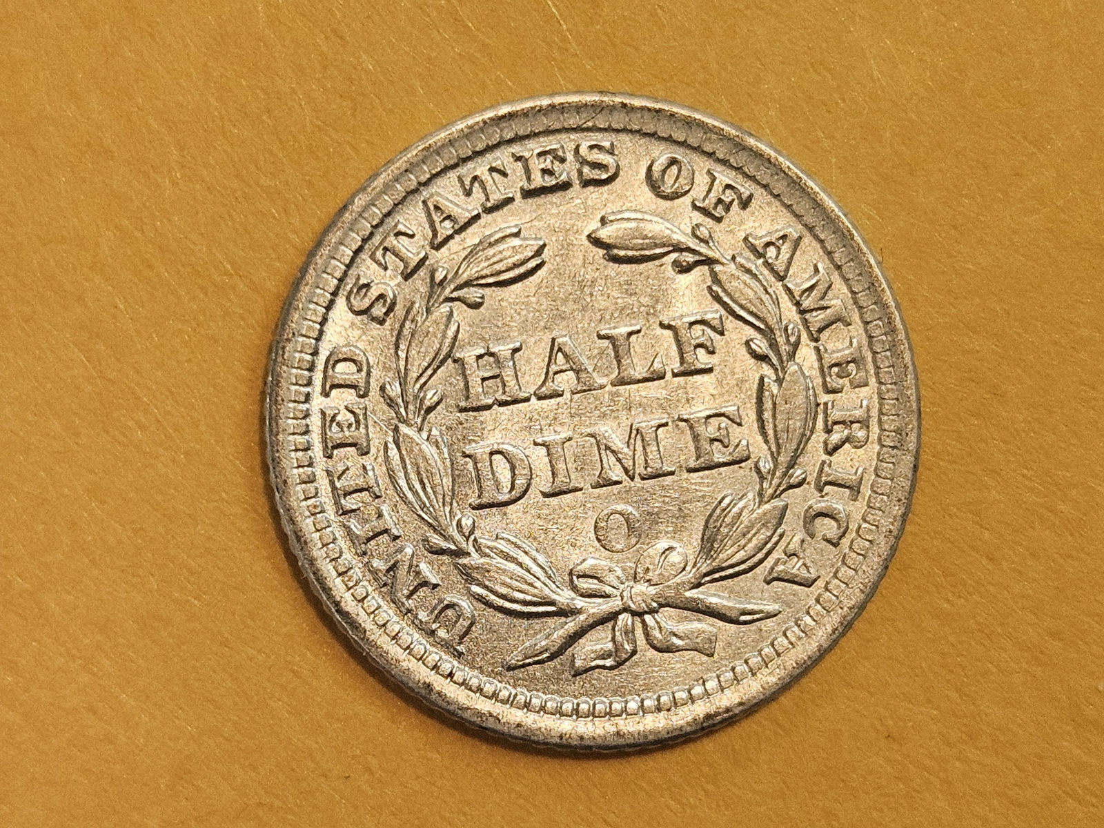 Brilliant About Uncirculated plus 1858-O Seated Liberty silver Half-Dime - 7