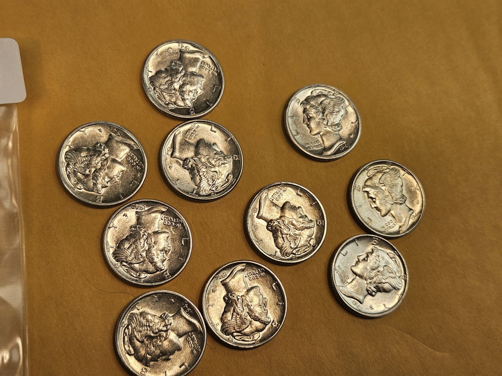 Ten Choice or Better Brilliant Uncirculated silver Mercury Dimes - 4
