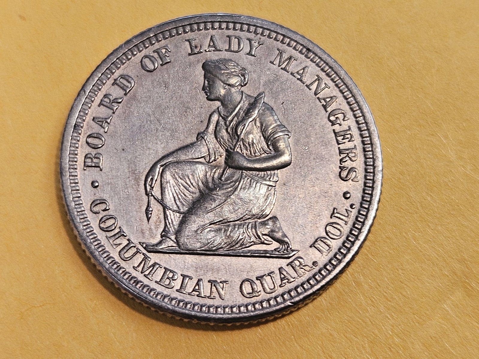 ** KEY COMMEM ** 1893 Isabella Quarter in About Uncirculated plus - 6