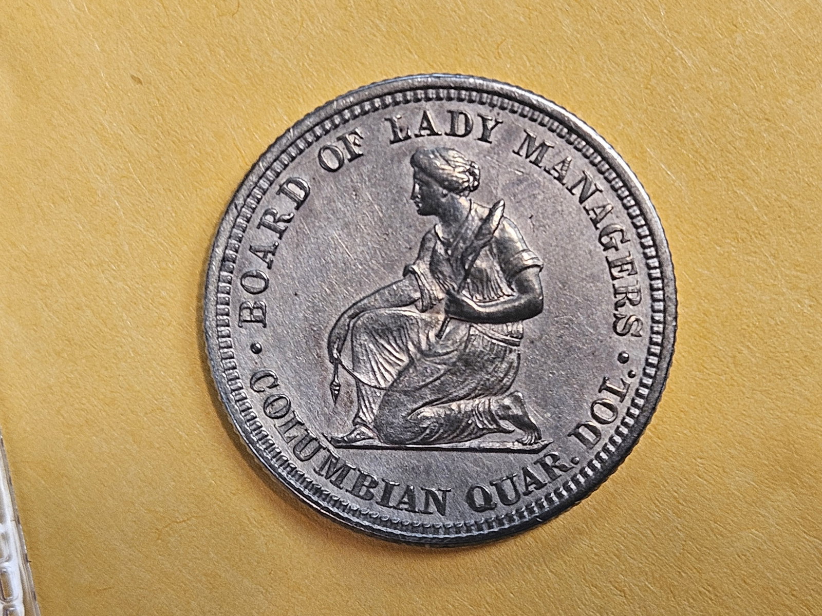 ** KEY COMMEM ** 1893 Isabella Quarter in About Uncirculated plus - 8