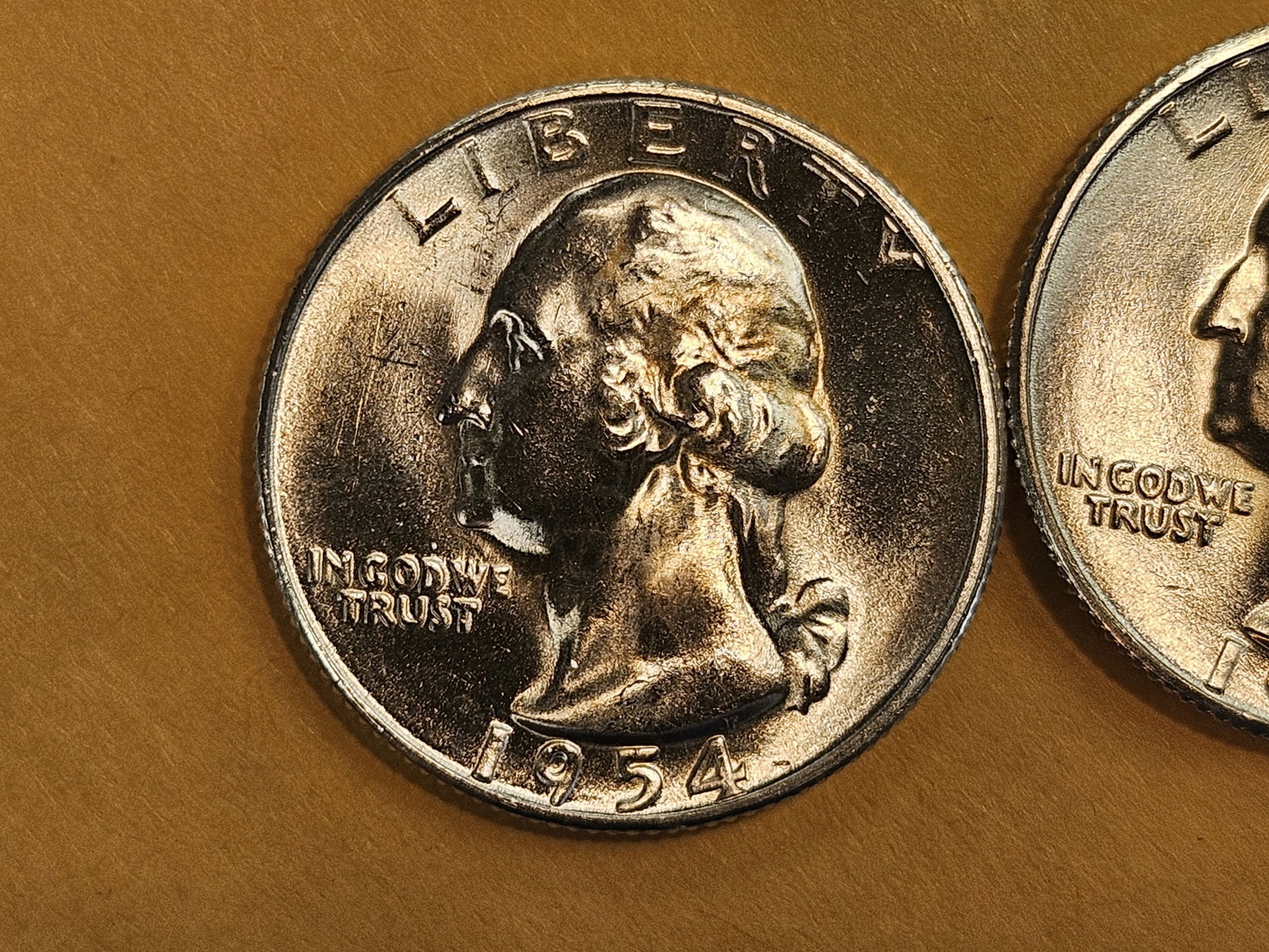 Two Brilliant, roll fresh, silver, 1954-S Washington Quarters - 4