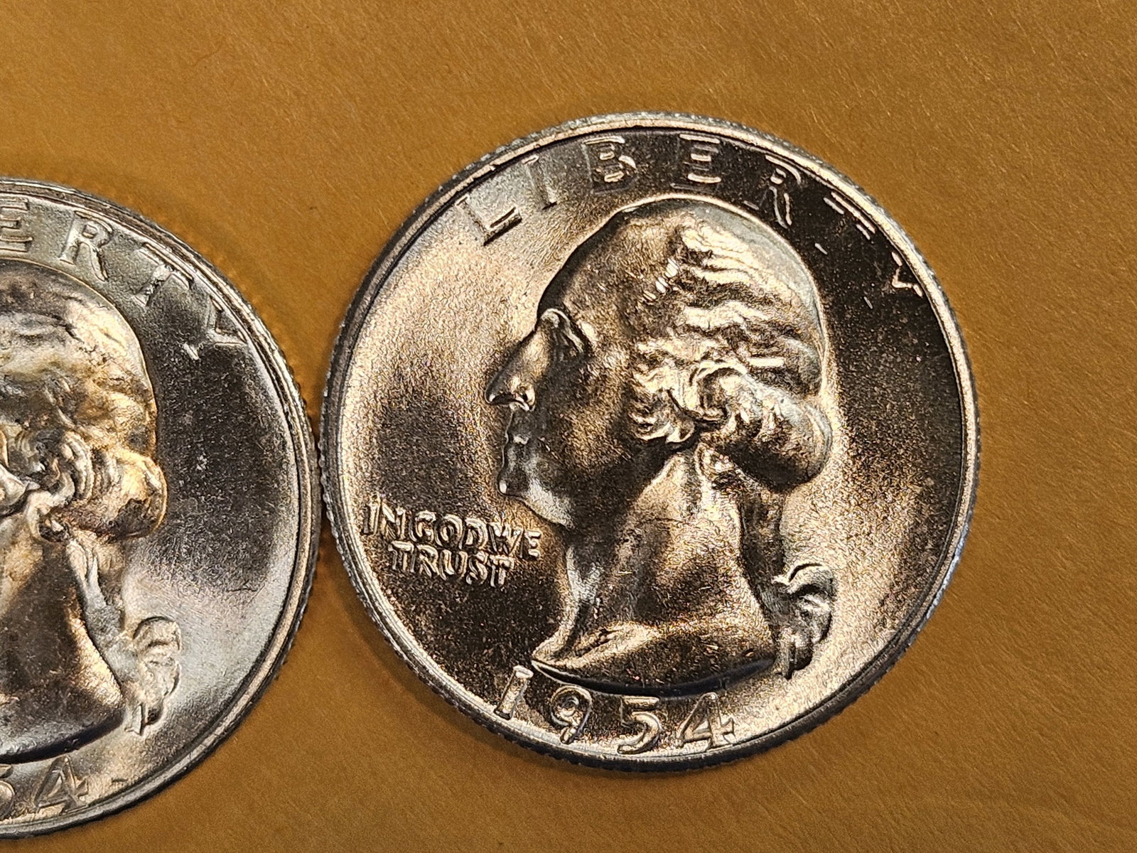 Two Brilliant, roll fresh, silver, 1954-S Washington Quarters - 6