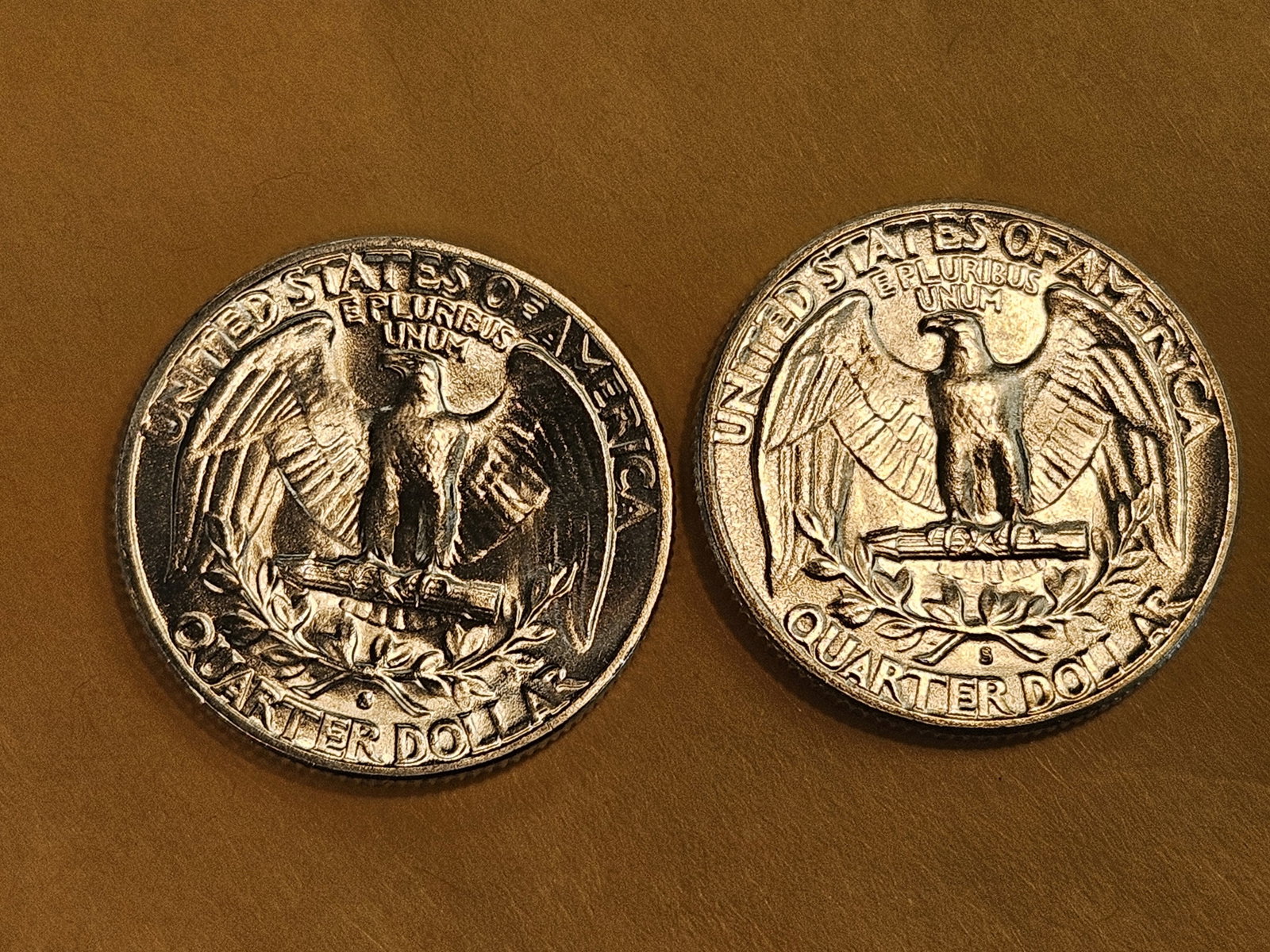 Two Brilliant, roll fresh, silver, 1954-S Washington Quarters - 7