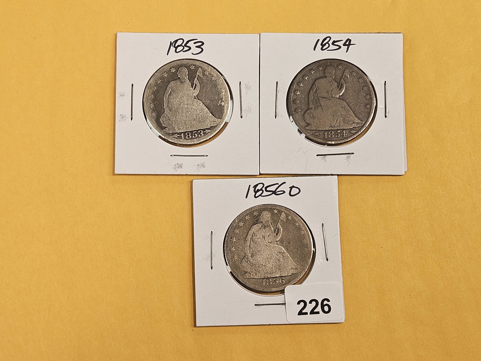 Three mixed Seated Liberty silver Half Dollars - 2