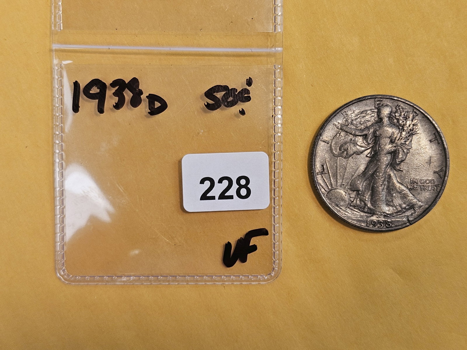 KEY DATE 1938-D Walking Liberty Half Dollar - 2