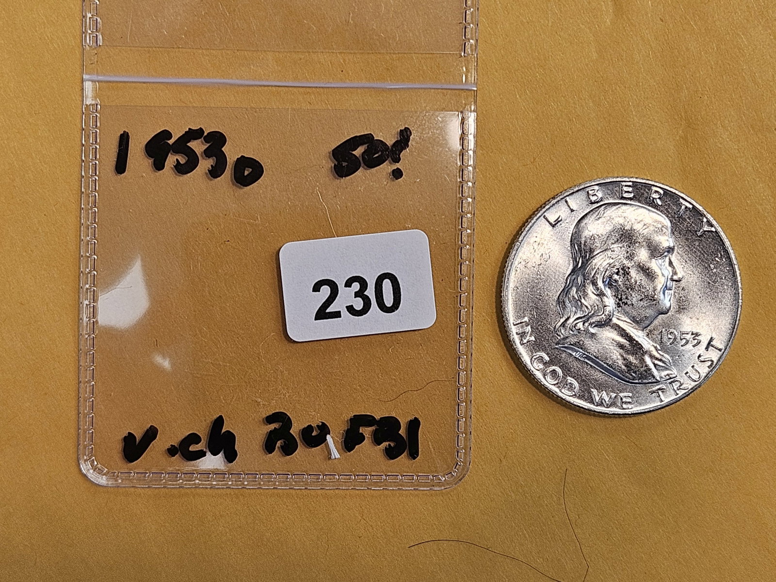 Very Choice Brilliant Uncirculated 1953-D Franklin Half Dollar FBL - 2