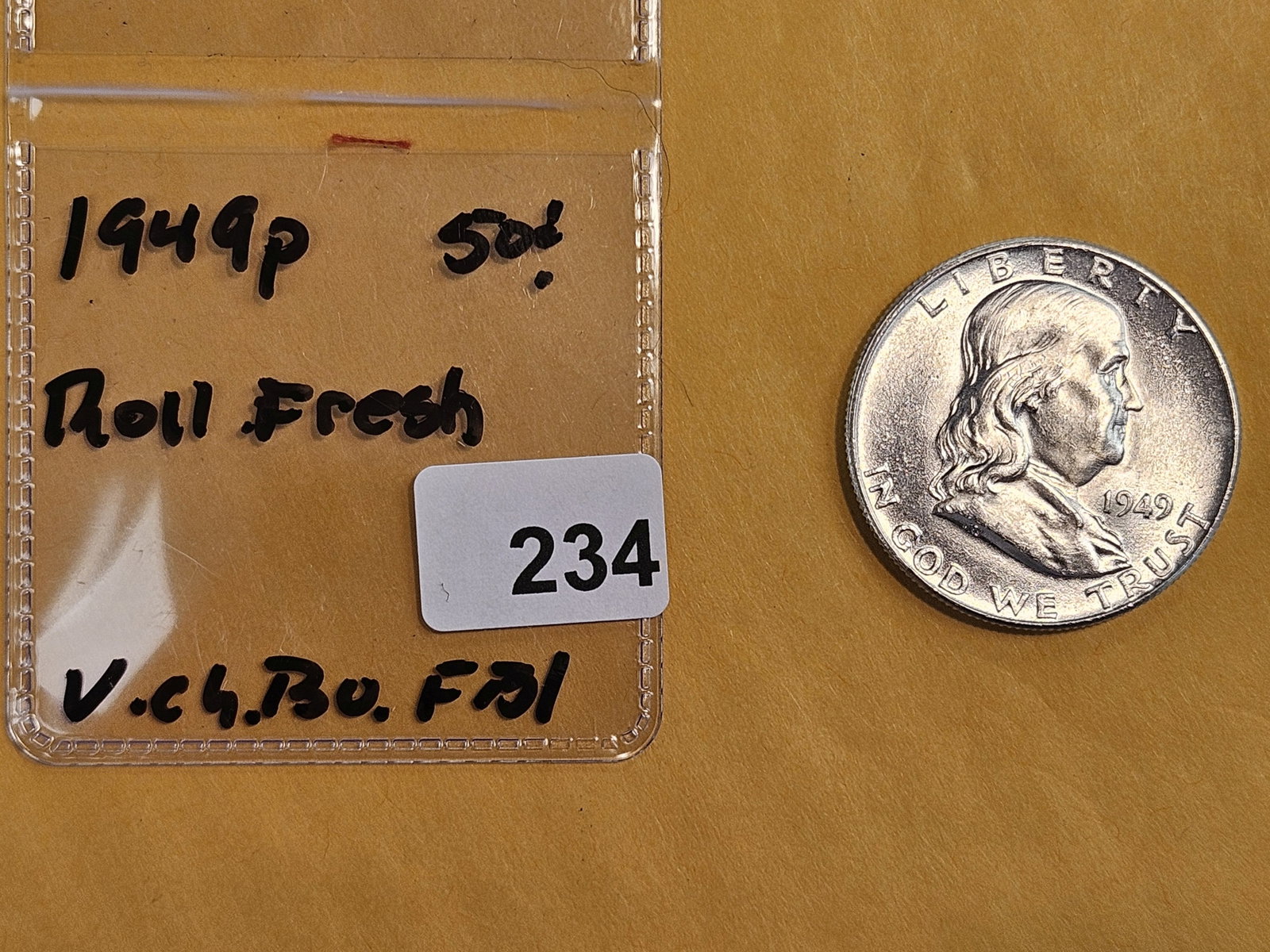 Very Choice Brilliant Uncirculated 1949 Franklin Half Dollar FBL - 2