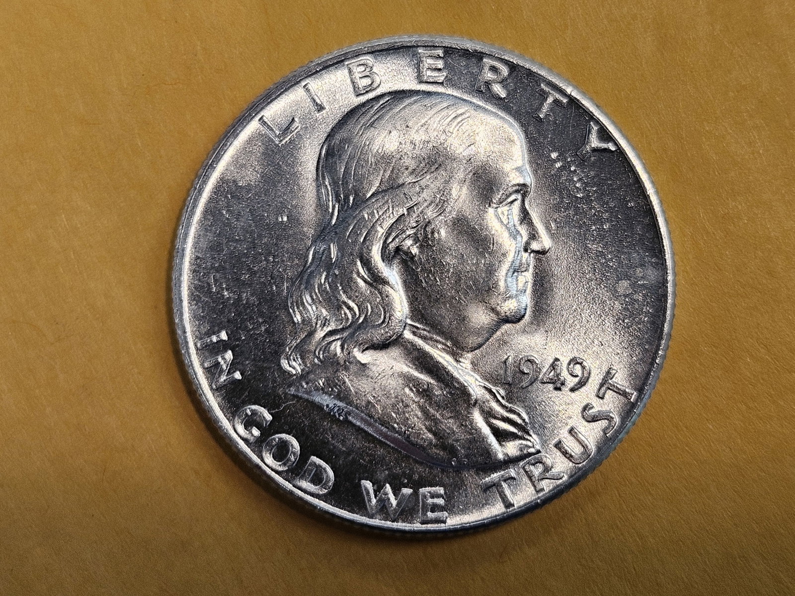 Very Choice Brilliant Uncirculated 1949 Franklin Half Dollar FBL - 3