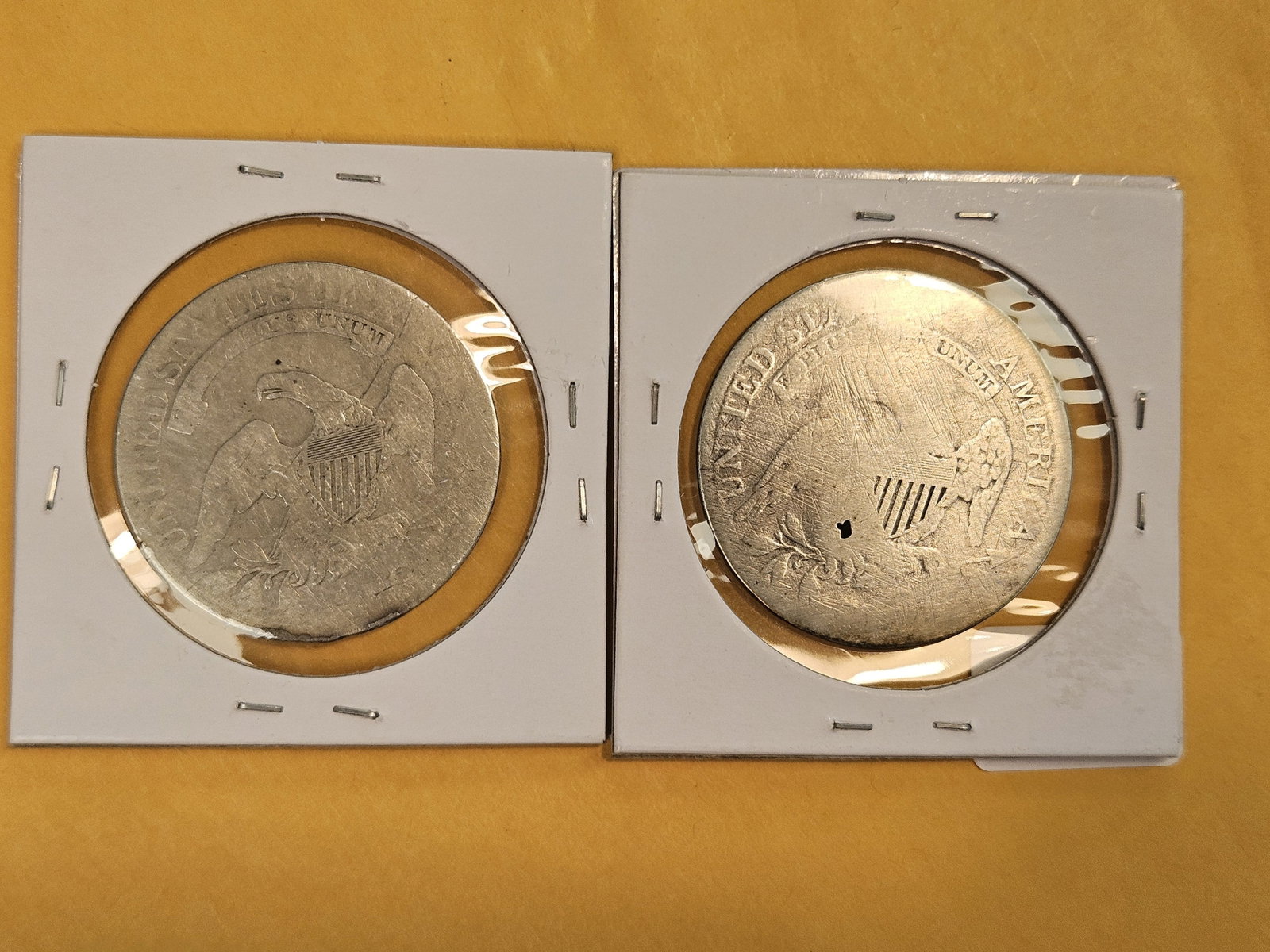 Two Capped Bust silver Half Dollars - 2