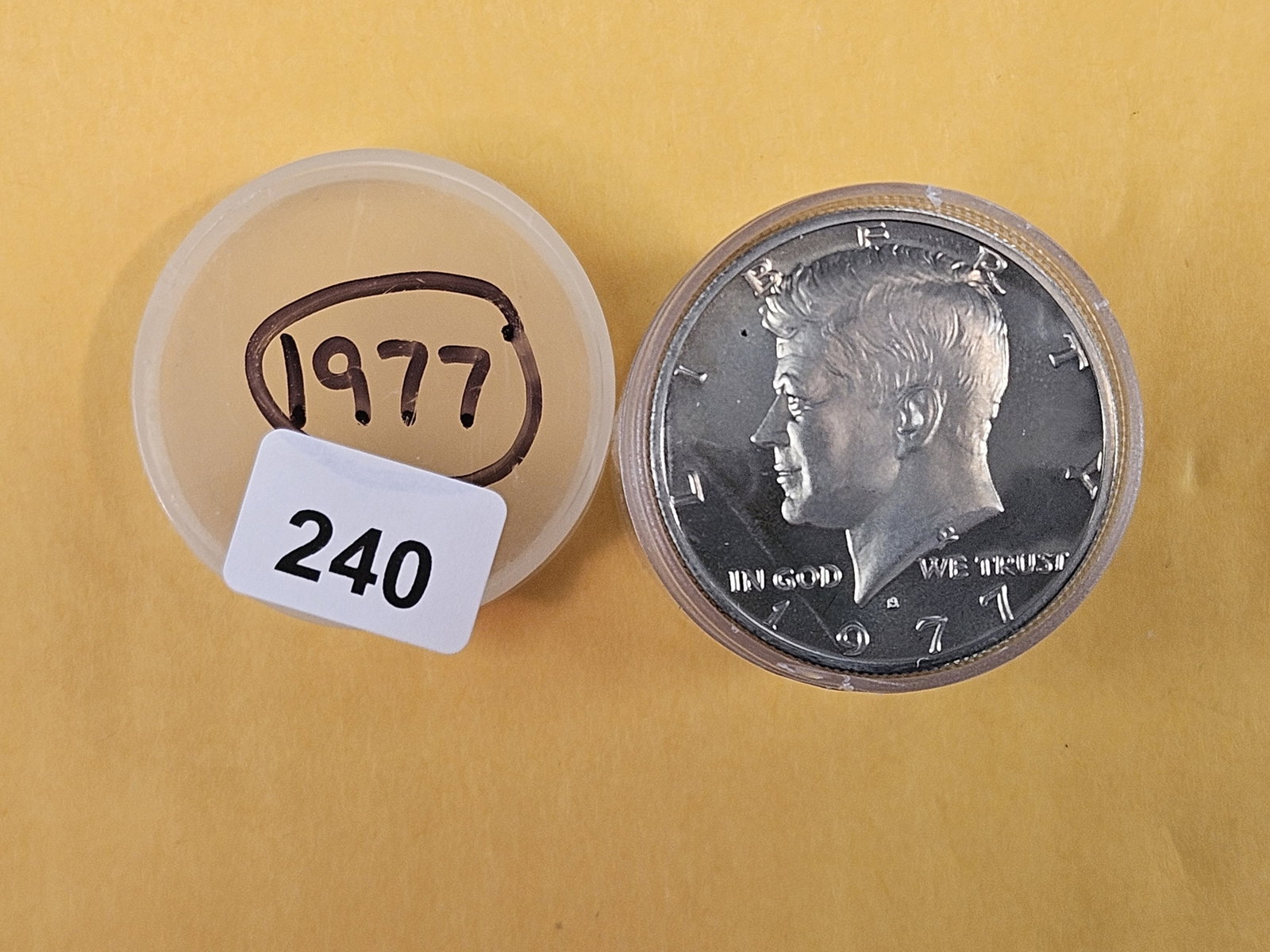 FULL Roll of GEM Proof 1977-S Kennedy Half Dollars: Top couple are GEM. Rest unsearched by us