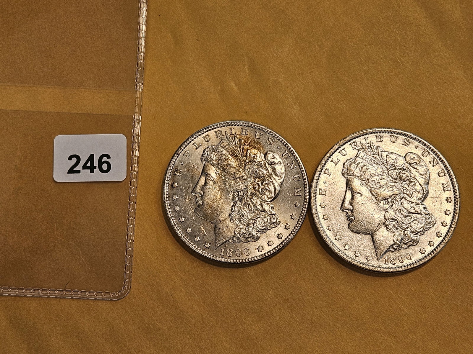 Two Brilliant About Uncirculated plus Morgan Silver Dollars - 2