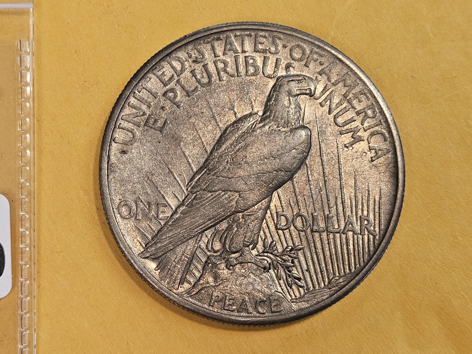 ** KEY DATE ** 1921 Peace silver Dollar in About Uncirculated - details - 3
