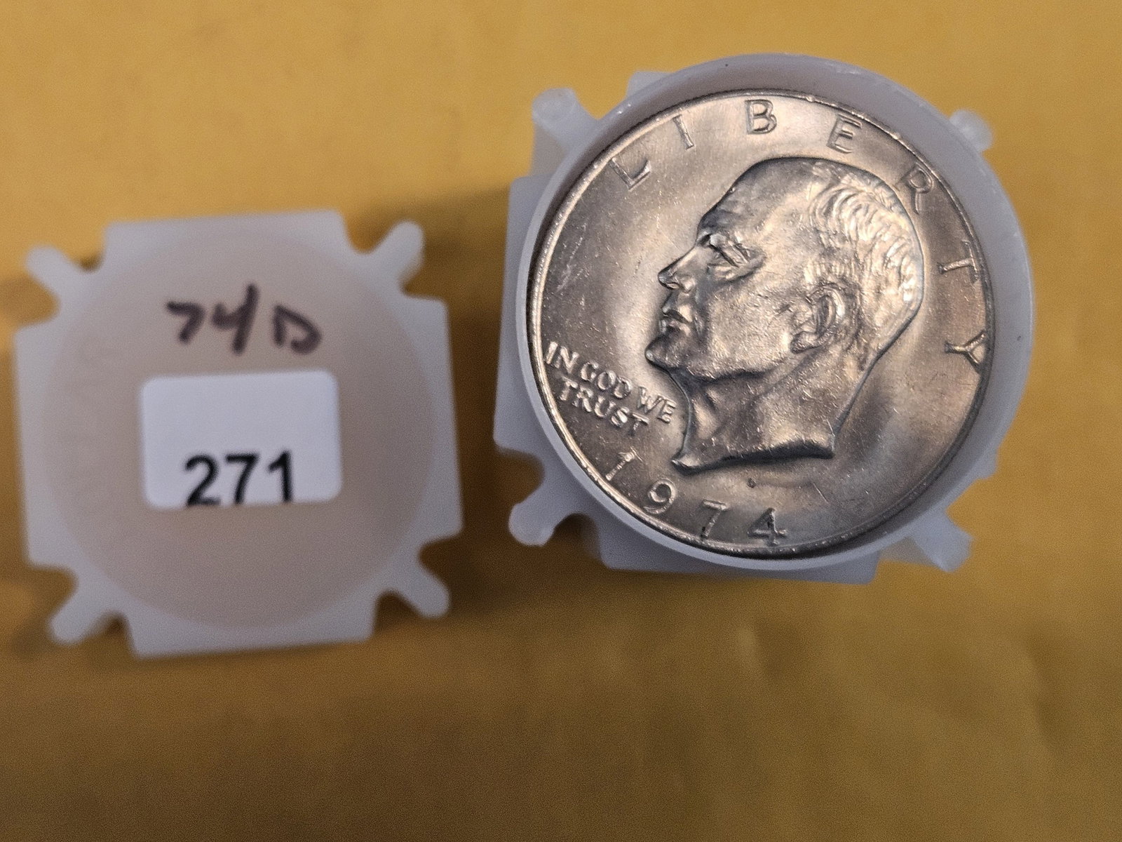 Full Roll of Brilliant Uncirculated 1974-D Eisenhower Dollars: From dealer. Unchecked by us