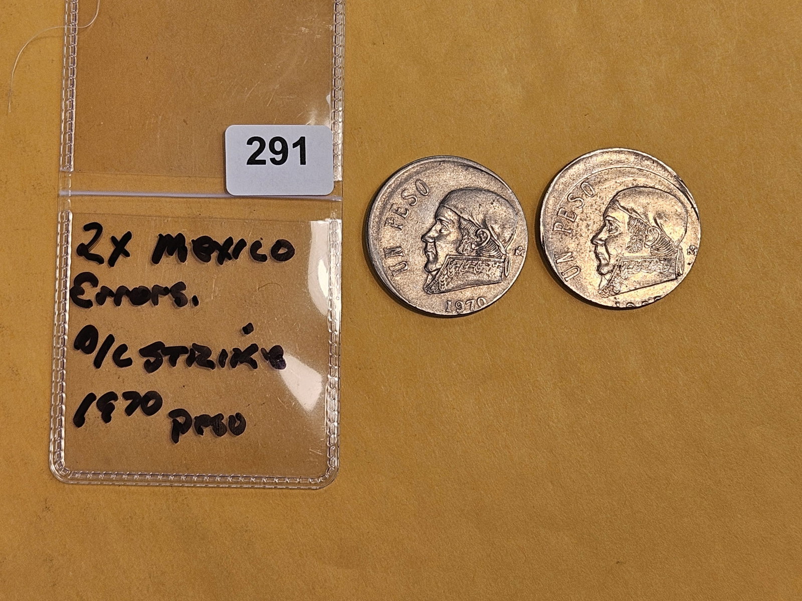 MINT ERRORS! Two 1970 Mexico Pesos - 2