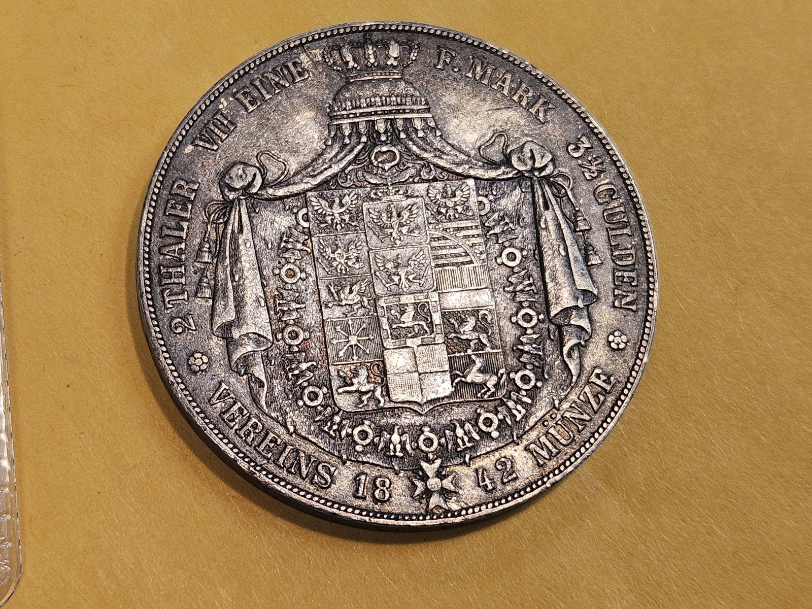* 1842 German States Prussia silver 2 thaler in Extra Fine - 6