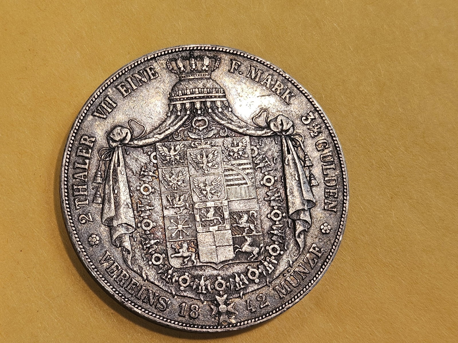 * 1842 German States Prussia silver 2 thaler in Extra Fine - 7