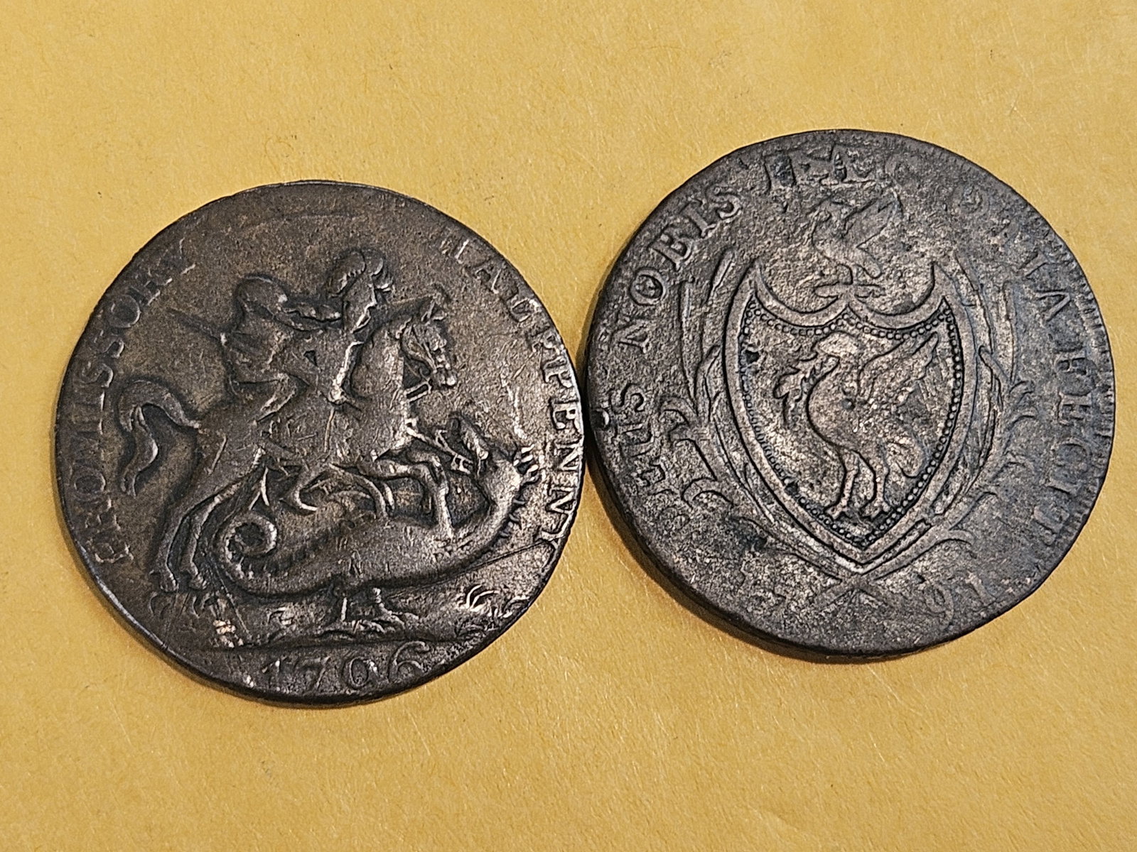 CONDER! Two Conder Tokens from 1791 and 1796 (1 of 6)