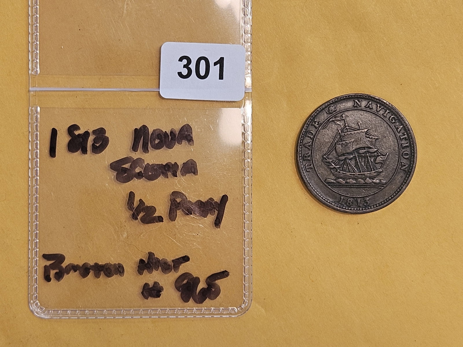 1813 Nova Scotia 1/2 penny - 2