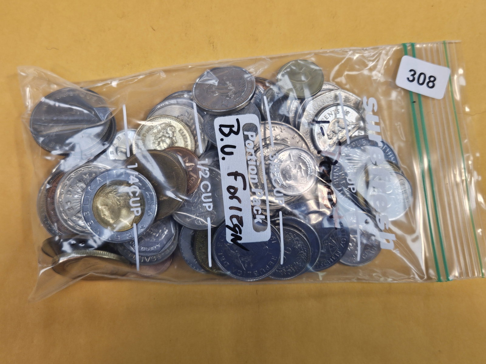 ONE Pound of mixed, Brilliant Uncirculated, World Coins: From dealer. Unchecked by us