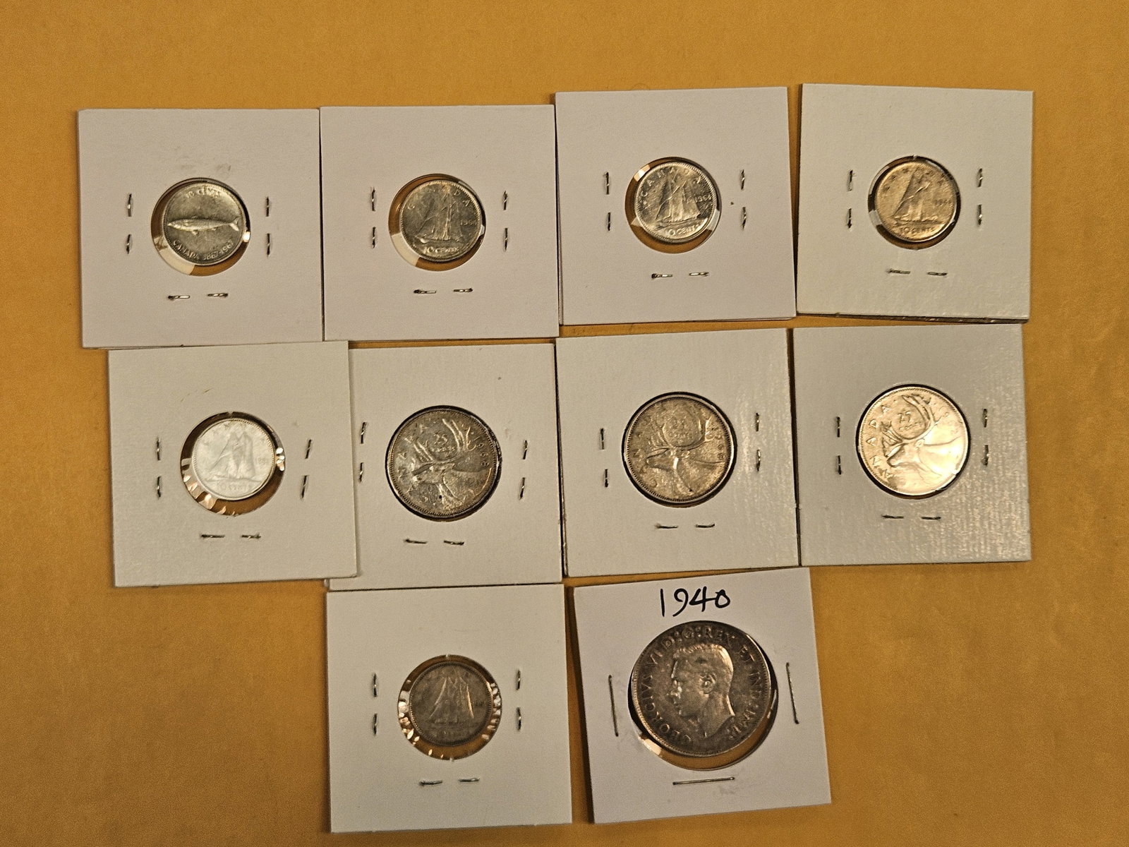 Ten mixed, silver, Canadian coins - 3
