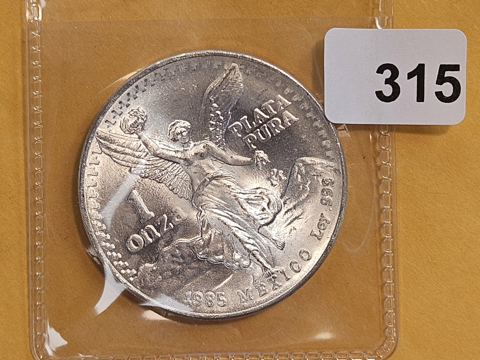 GEM Brilliant Uncirculated 1985 Mexico silver Onza: Libertad