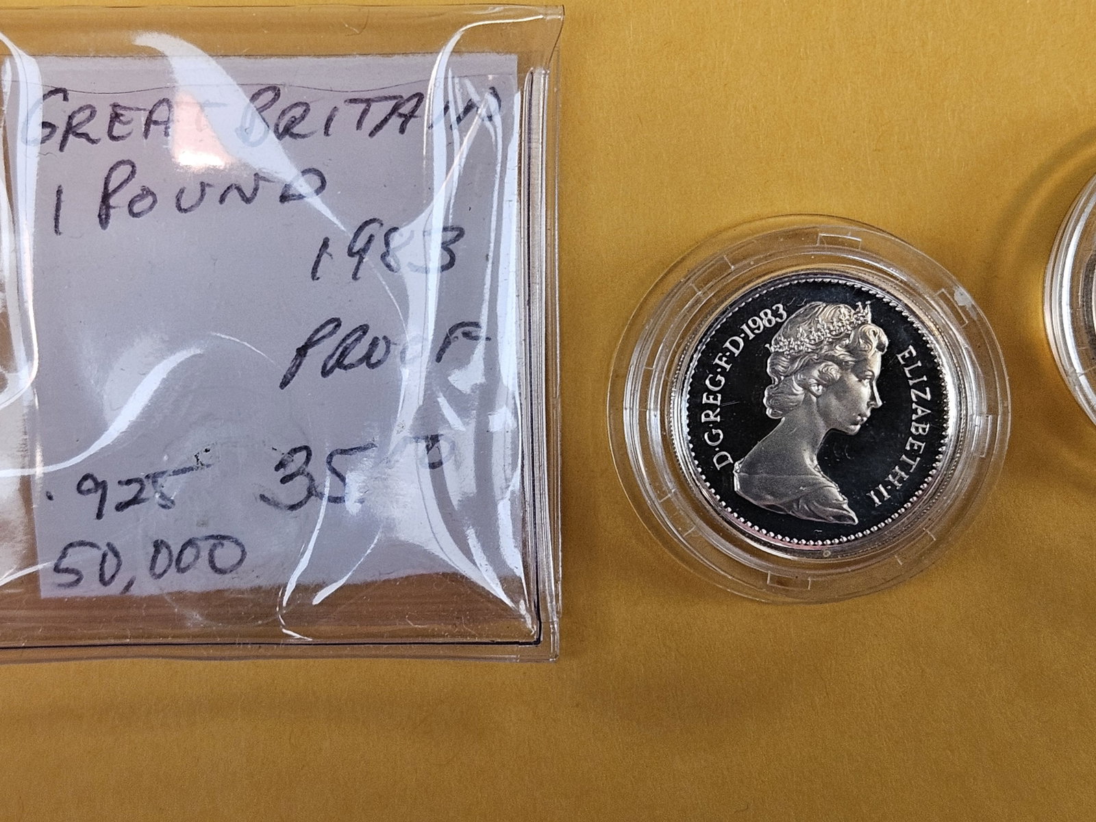 Two Silver GEM Proof Great Britain Proof One Pound Coins - 2