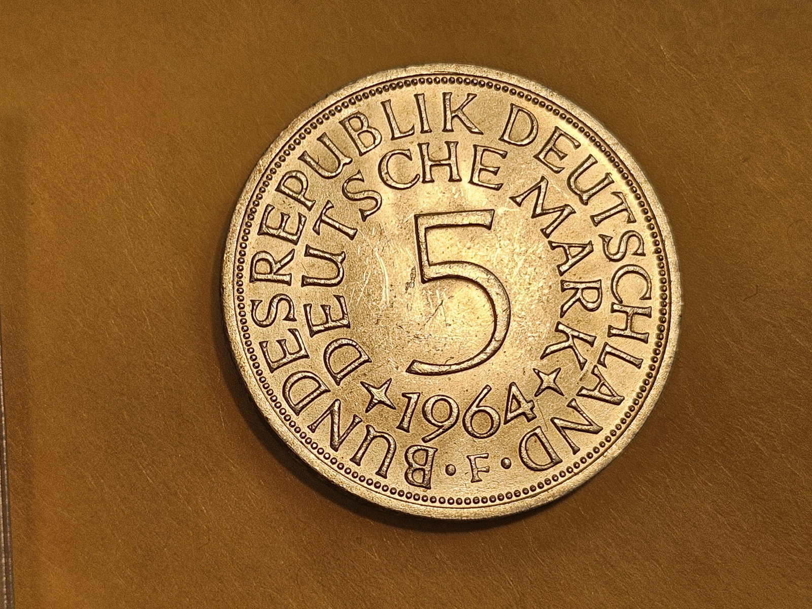 Very Choice Brilliant Uncirculated silver 1964 West German coin - 4