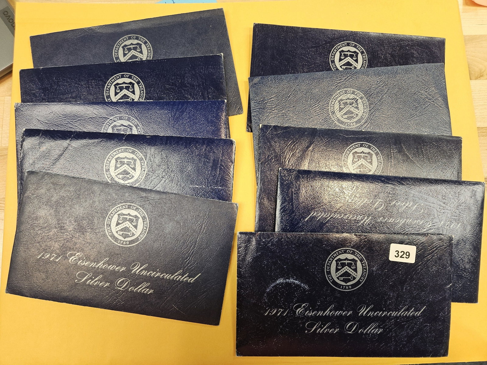 Ten Uncirculated Silver Blue Ikes: Silver Eisenhower Dollars in GSA soft packs