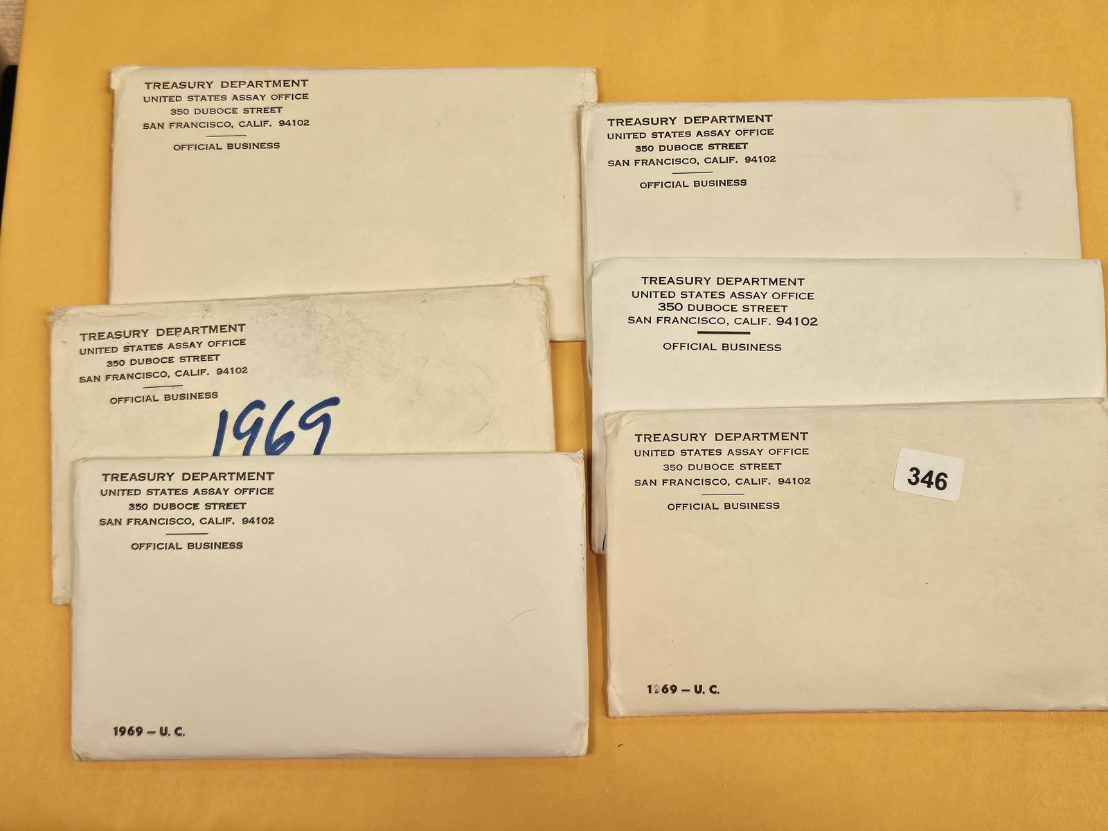 Six 1969 US Silver Mint Sets in OGP: All have the 40% silver Kennedy half dollar