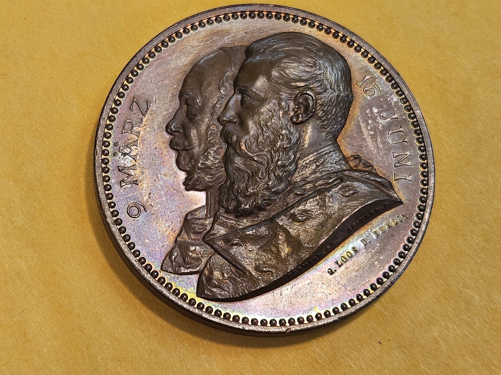 ** GEM PROOFLIKE ** 1888 German medal - 12