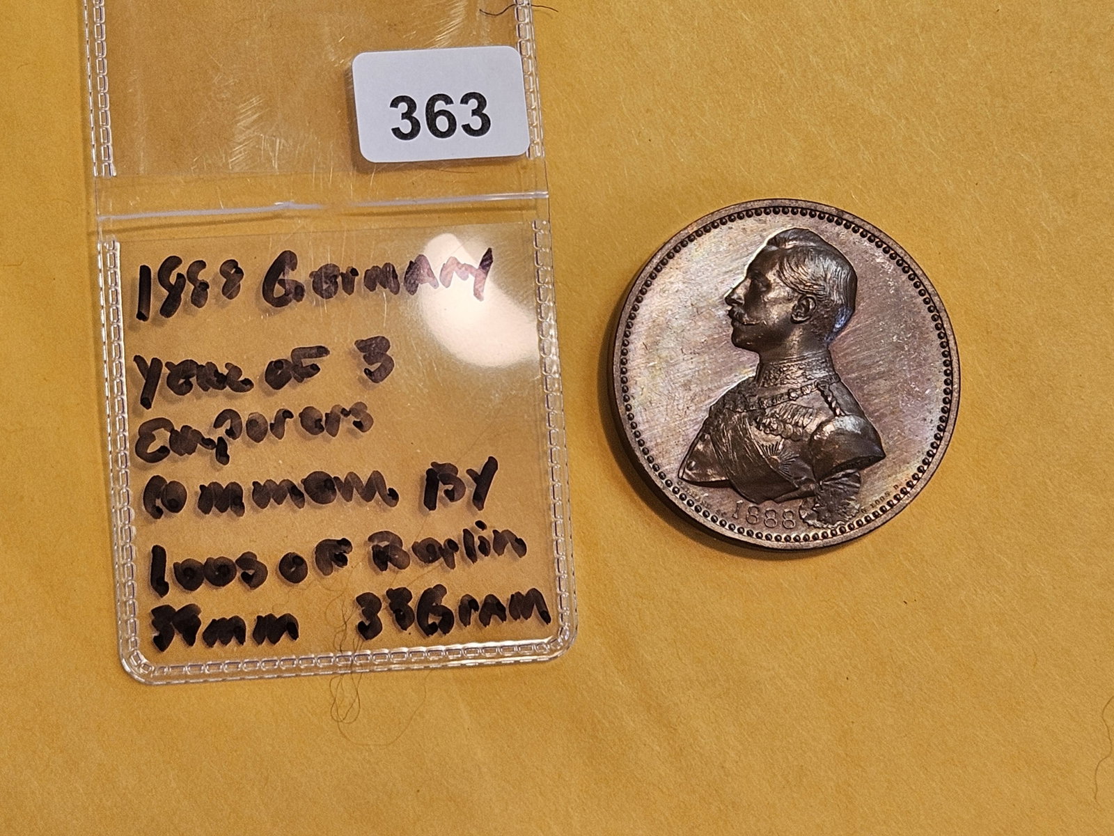 ** GEM PROOFLIKE ** 1888 German medal - 2