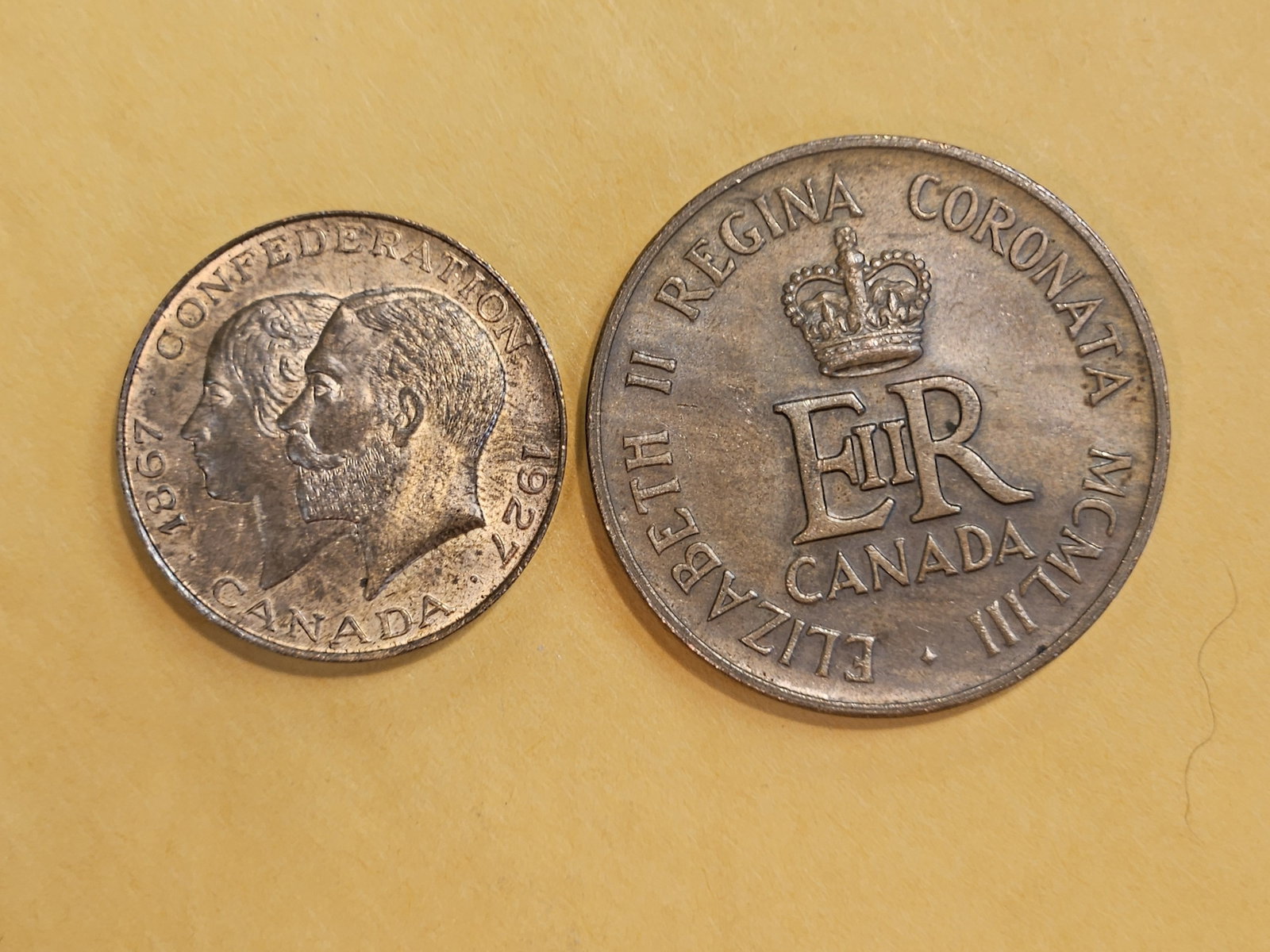 1927 and 1953 Canada Bronze Medals: Anniversary of Confederation and Coronation Medals