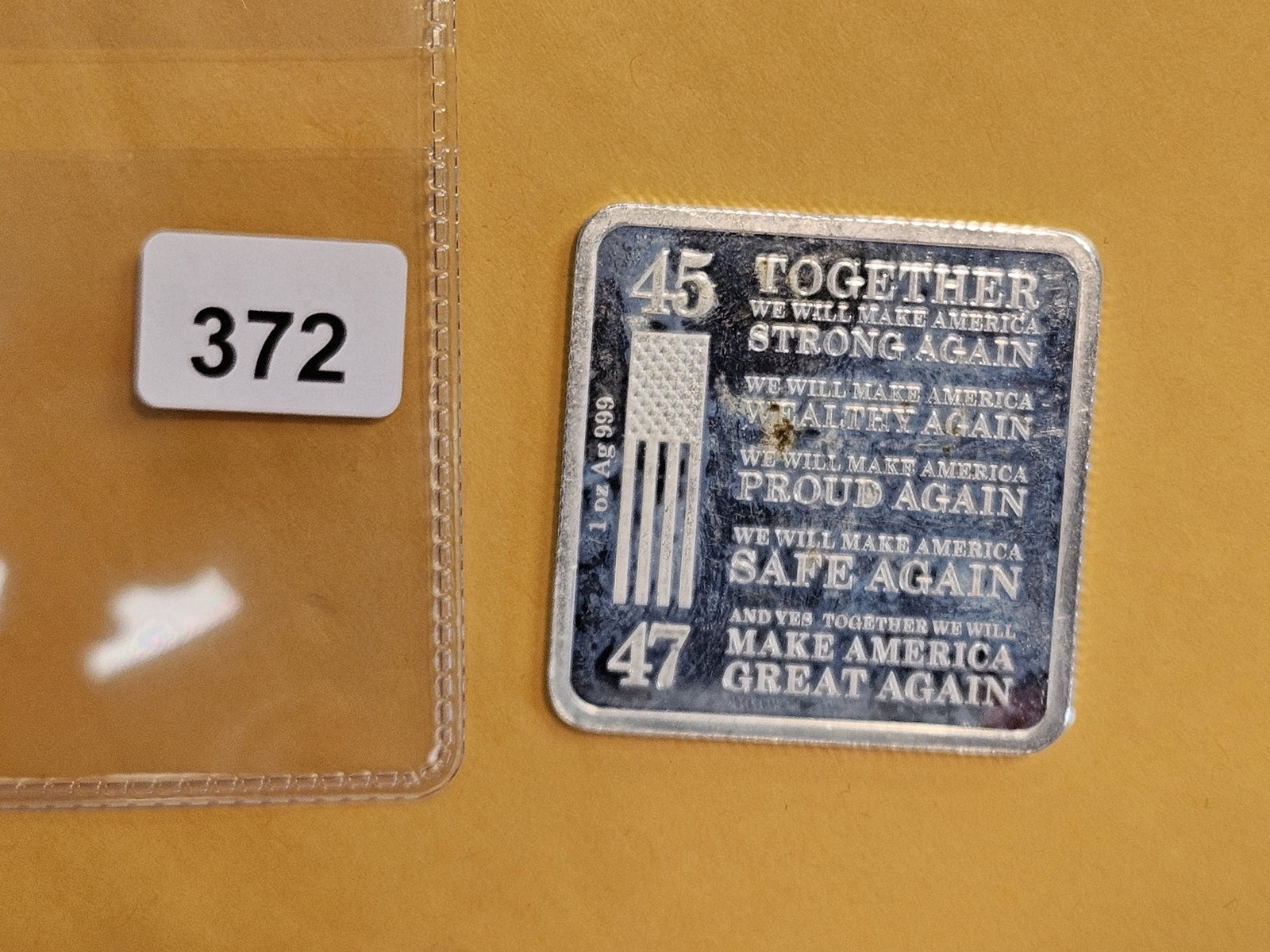 One Troy ounce .999 fine silver art square (1 of 2)