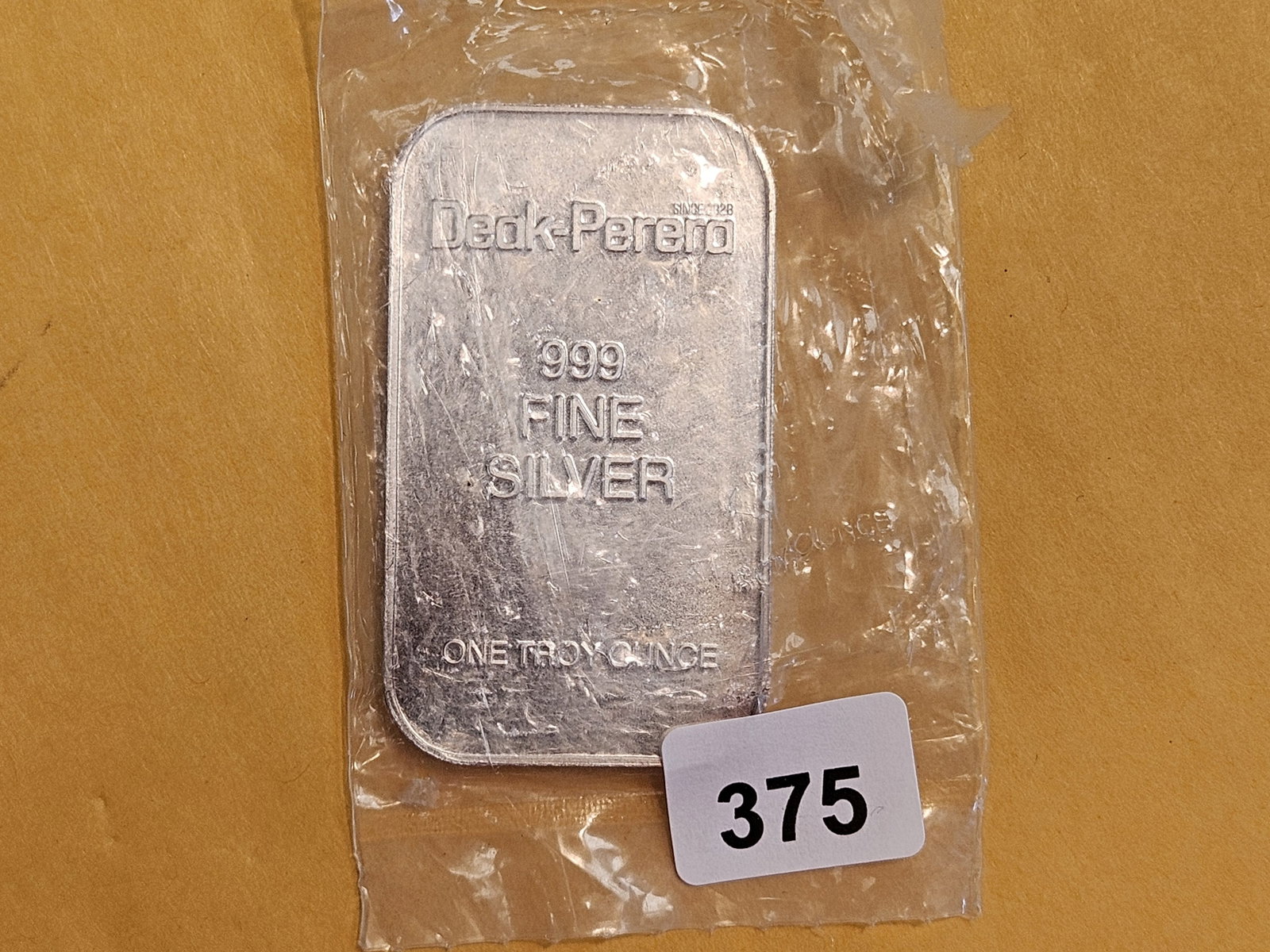 One Troy ounce .999 fine silver art bar: Deak-perera
