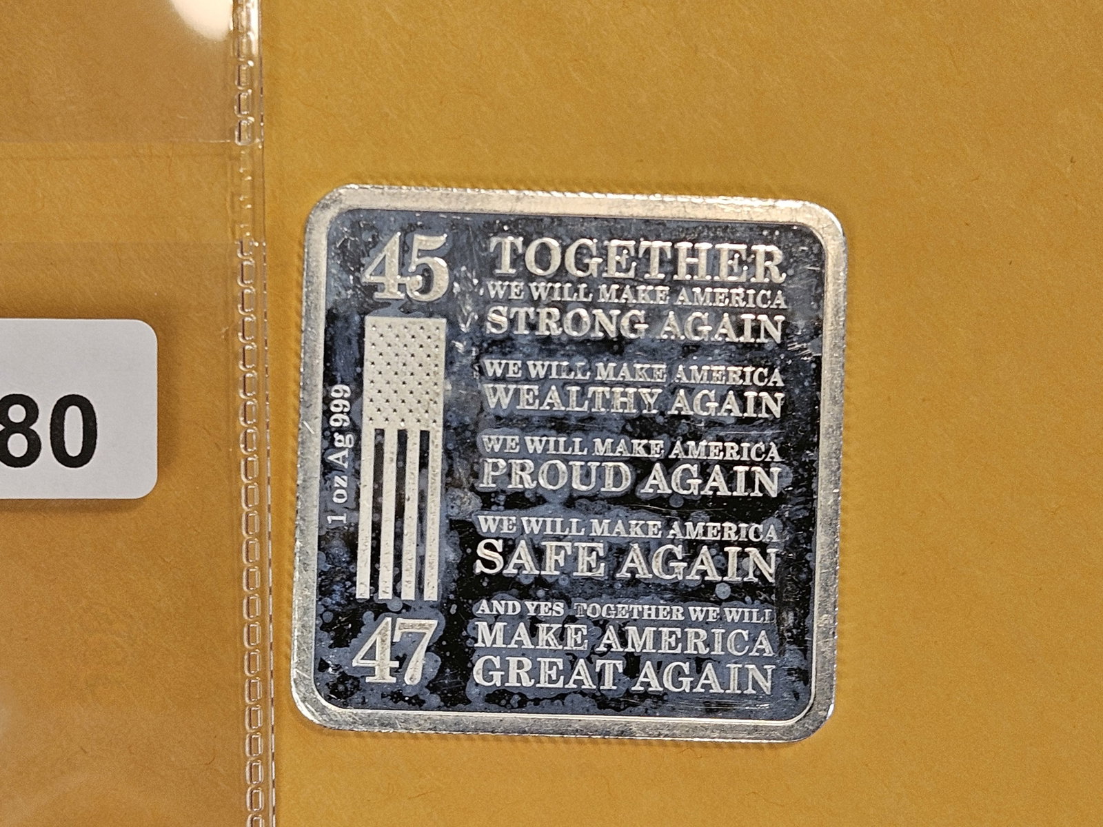 One Troy ounce .999 fine silver art square - 2