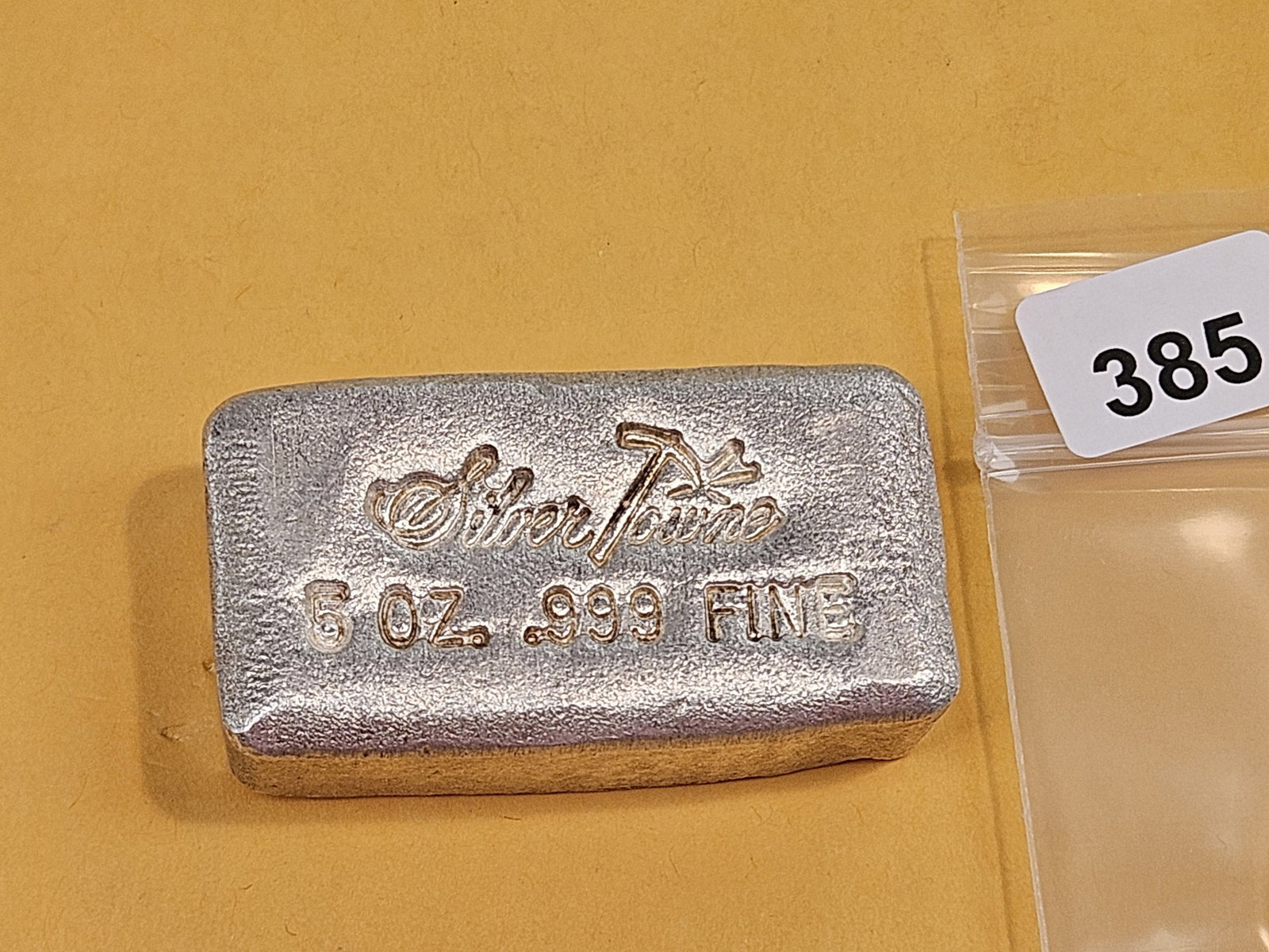 FIVE Troy ounce .999 fine silver poured bar - 2