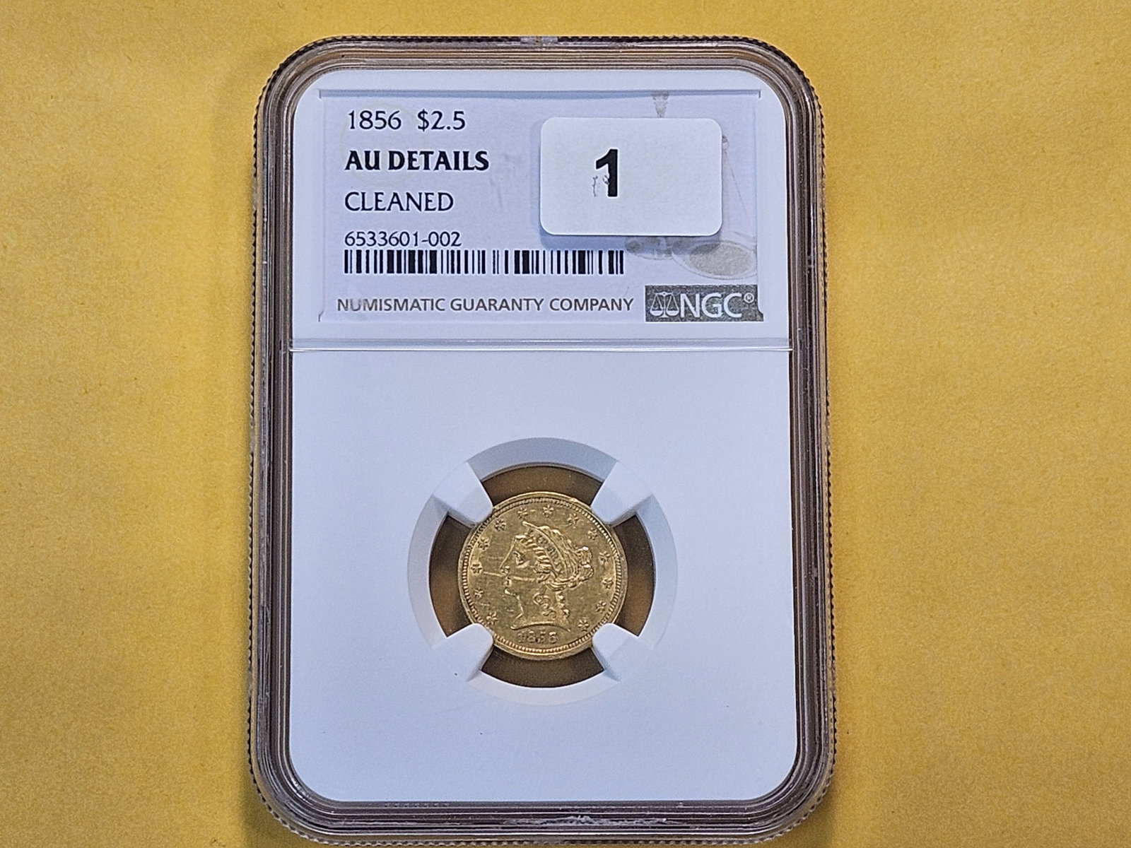 GOLD! NGC 1856 Liberty Head $2.5 Gold in About Uncirculated -details - 2