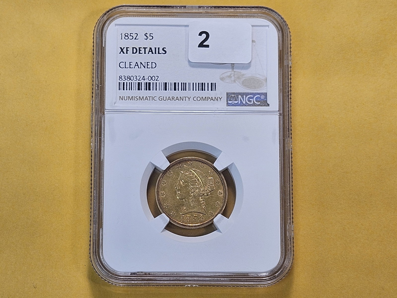 GOLD! NGC 1852 Liberty Head $5 Gold in Extra Fine -details - 2