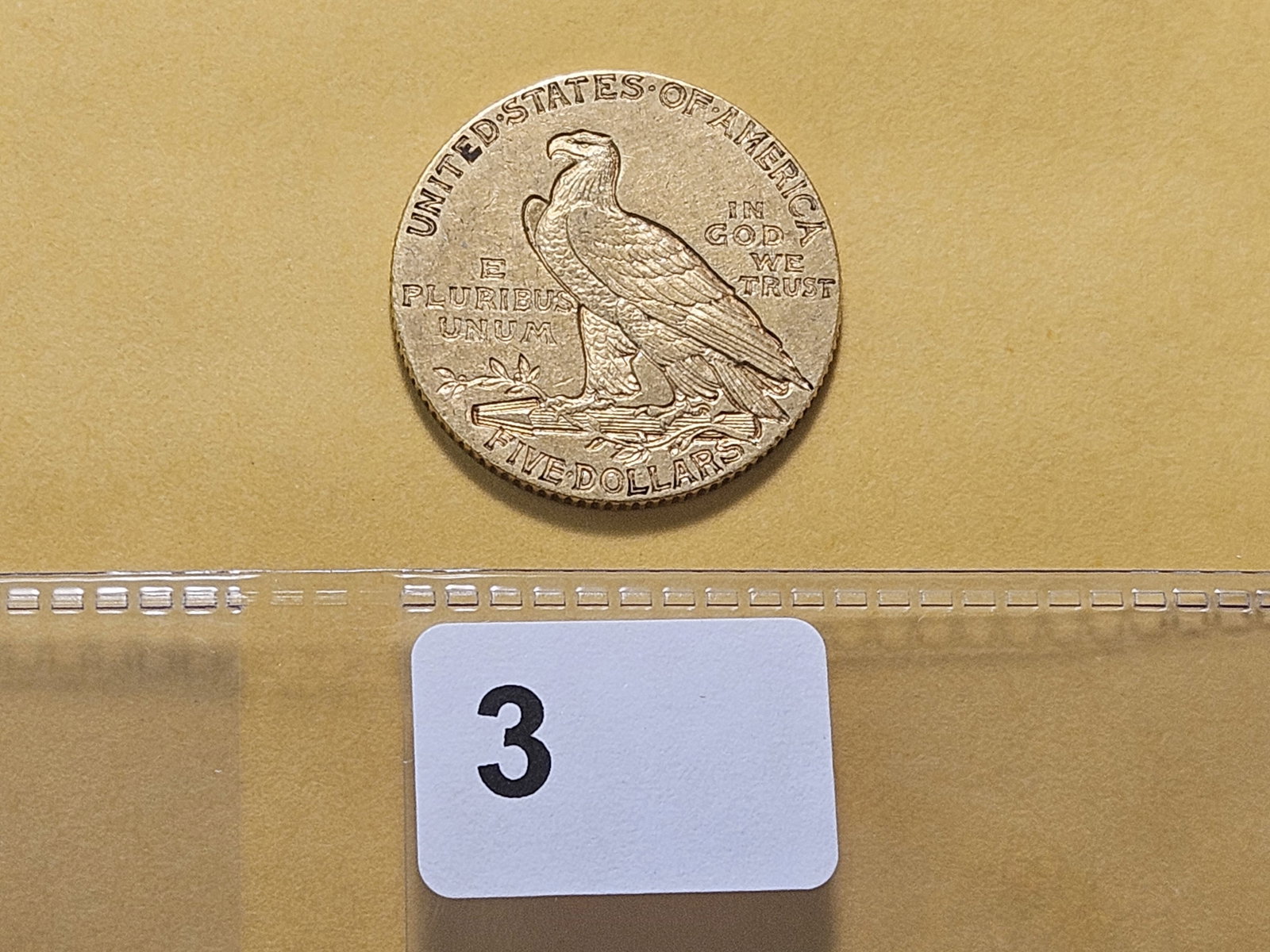 GOLD! Bright About Uncirculated 1911-S Indian Head $5 Gold - 3