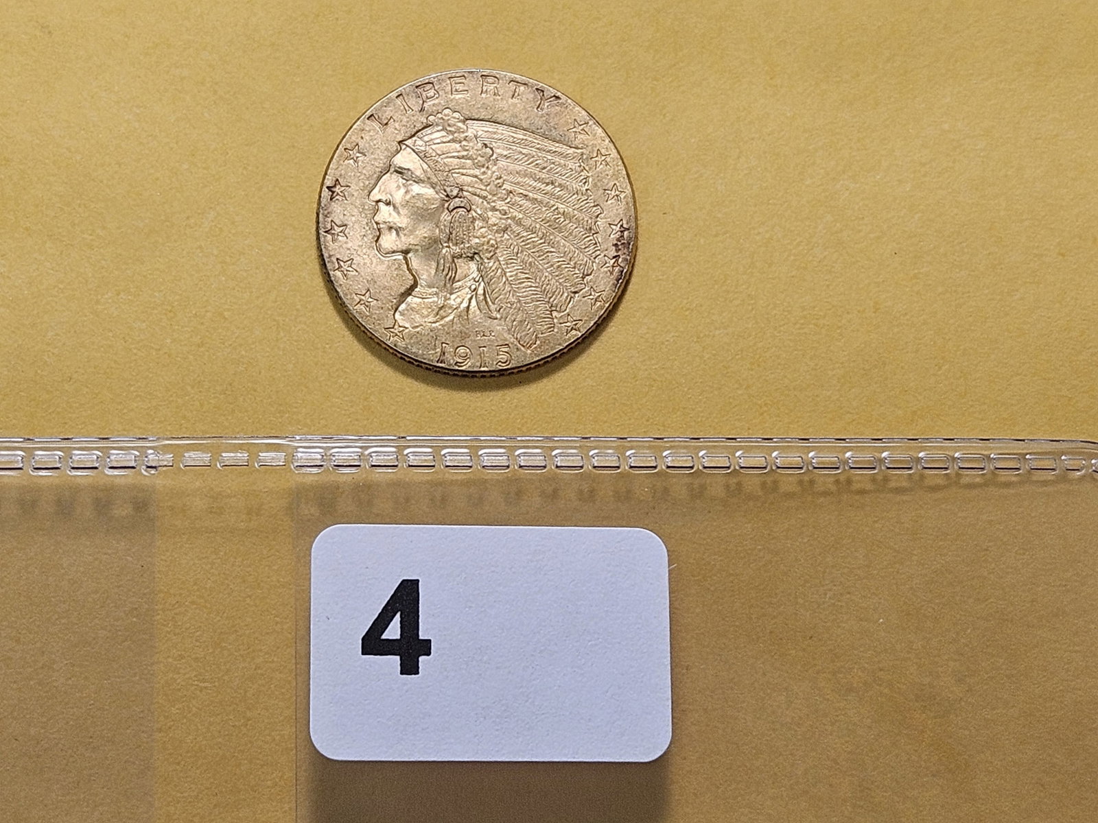 GOLD! Brilliant About Uncirculated 1915 Indian Head $2.5 Gold - 2
