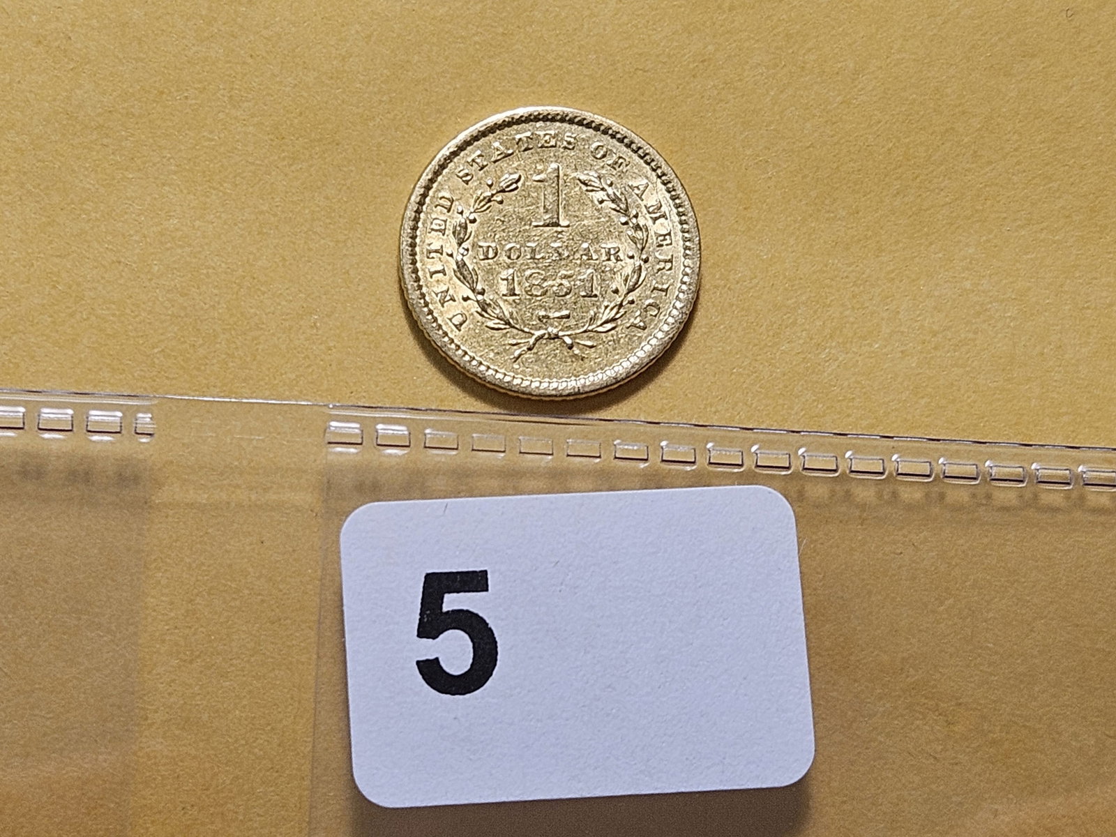 GOLD! Bright About Uncirculated 1851 Dollar Gold - 3
