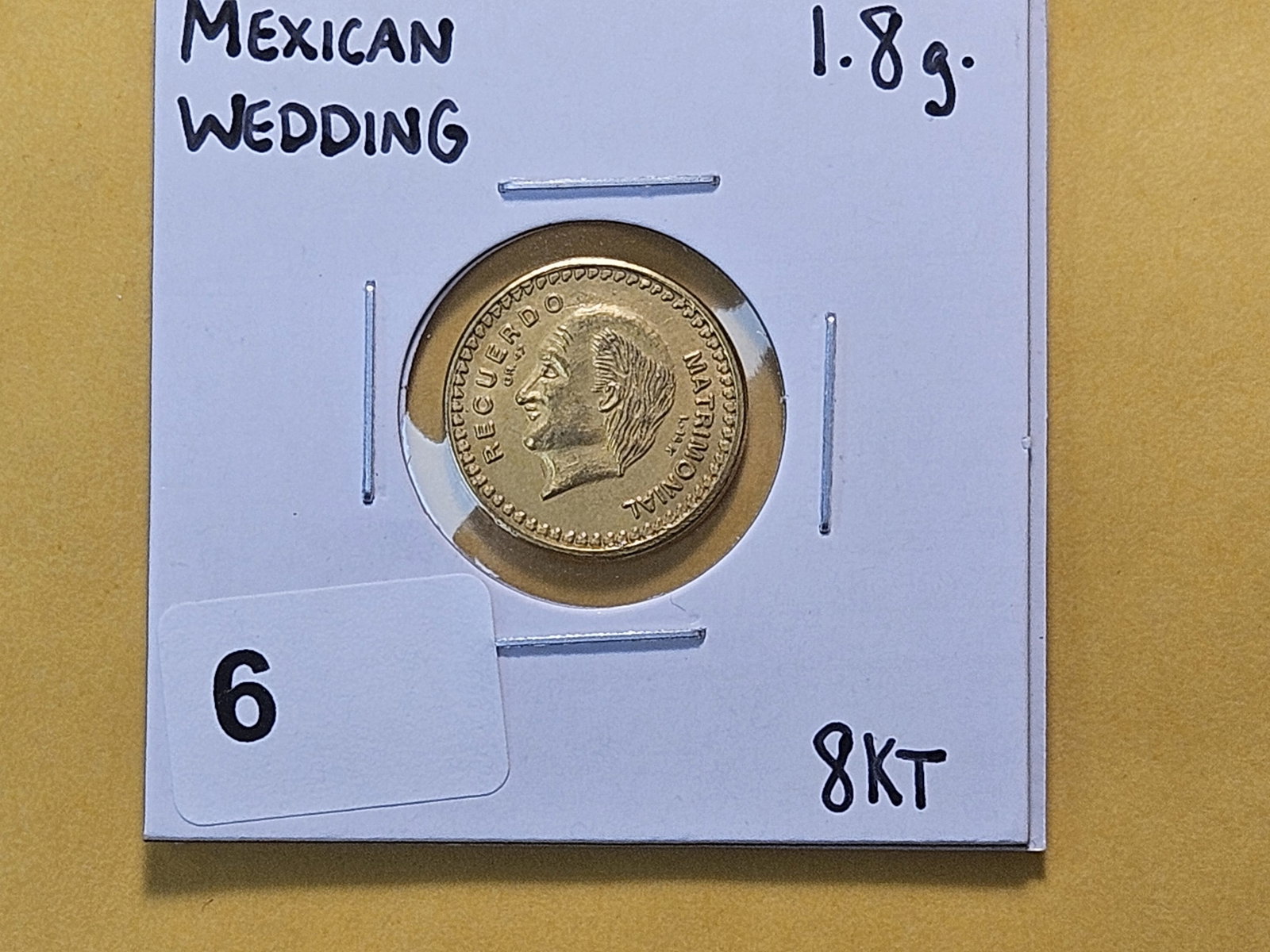 GOLD! Undated Gold Mexican Wedding Coin - 2