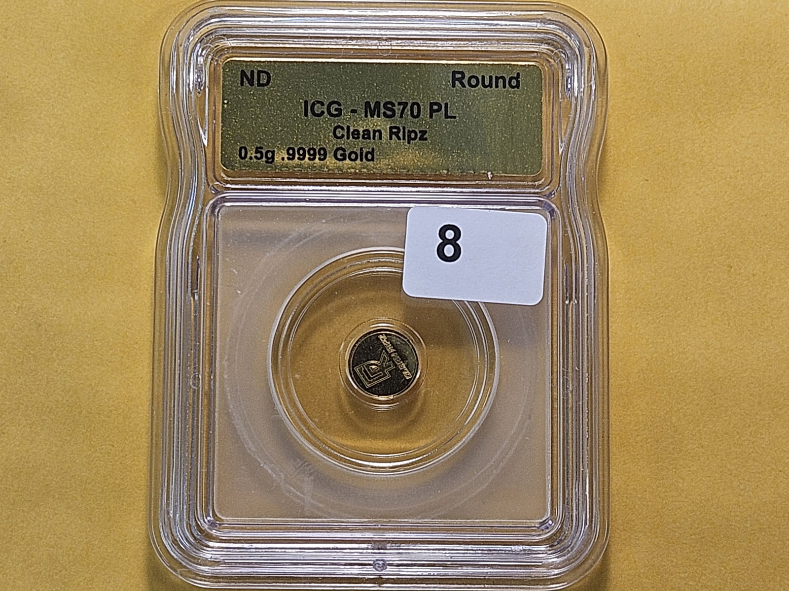 GOLD! PERFECT! ICG Half Gram .999 Fine Gold Round in Mint State 70 Proof Like - 2