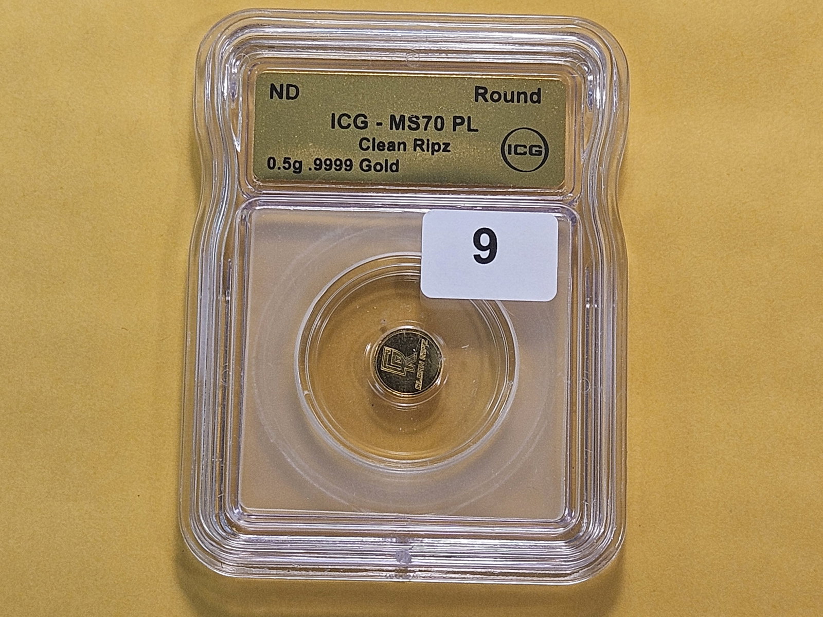GOLD! PERFECT! ICG Half Gram .999 Fine Gold Round in Mint State 70 Proof Like - 2