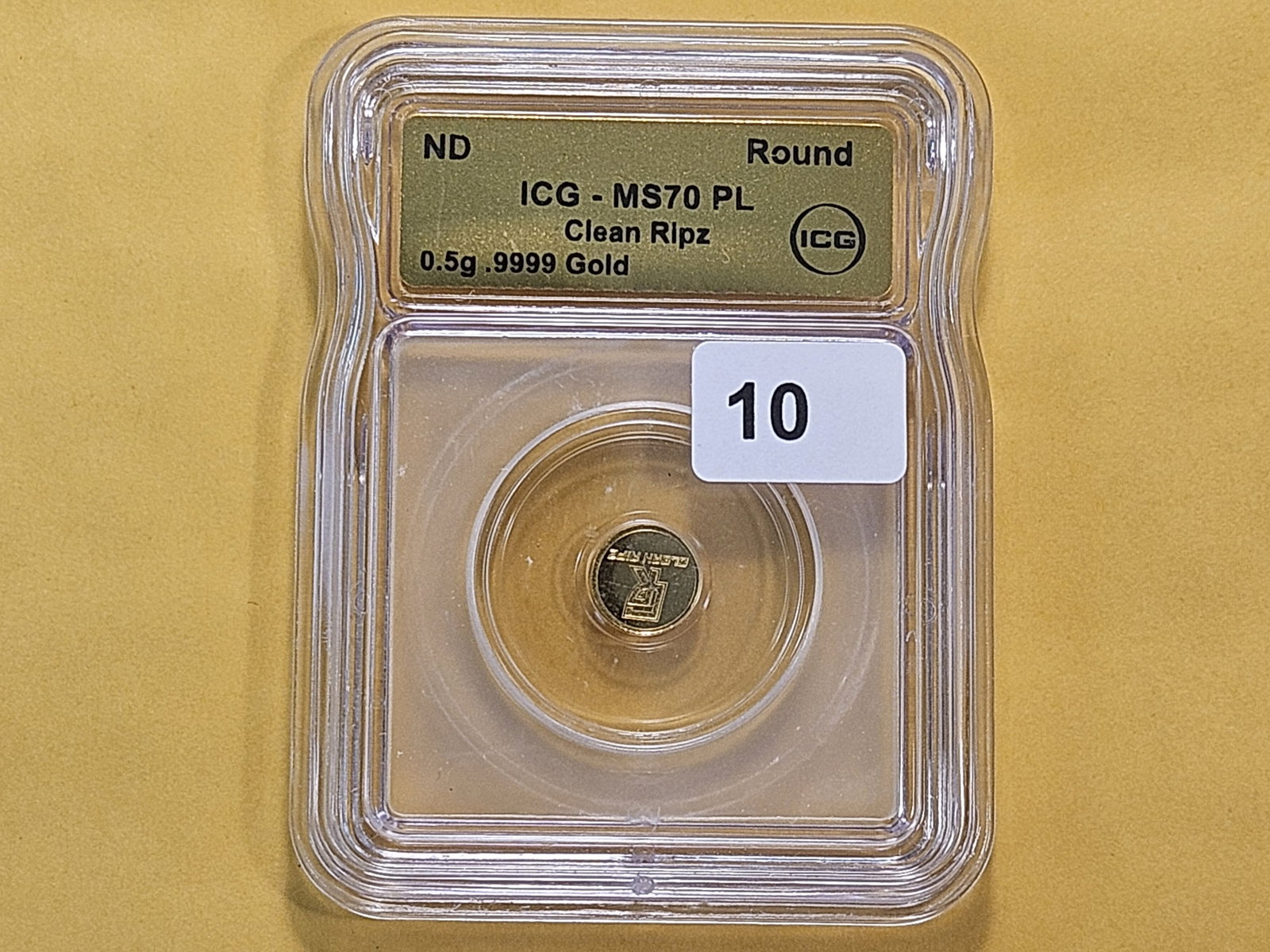 GOLD! PERFECT! ICG Half Gram .999 Fine Gold Round in Mint State 70 Proof Like - 2