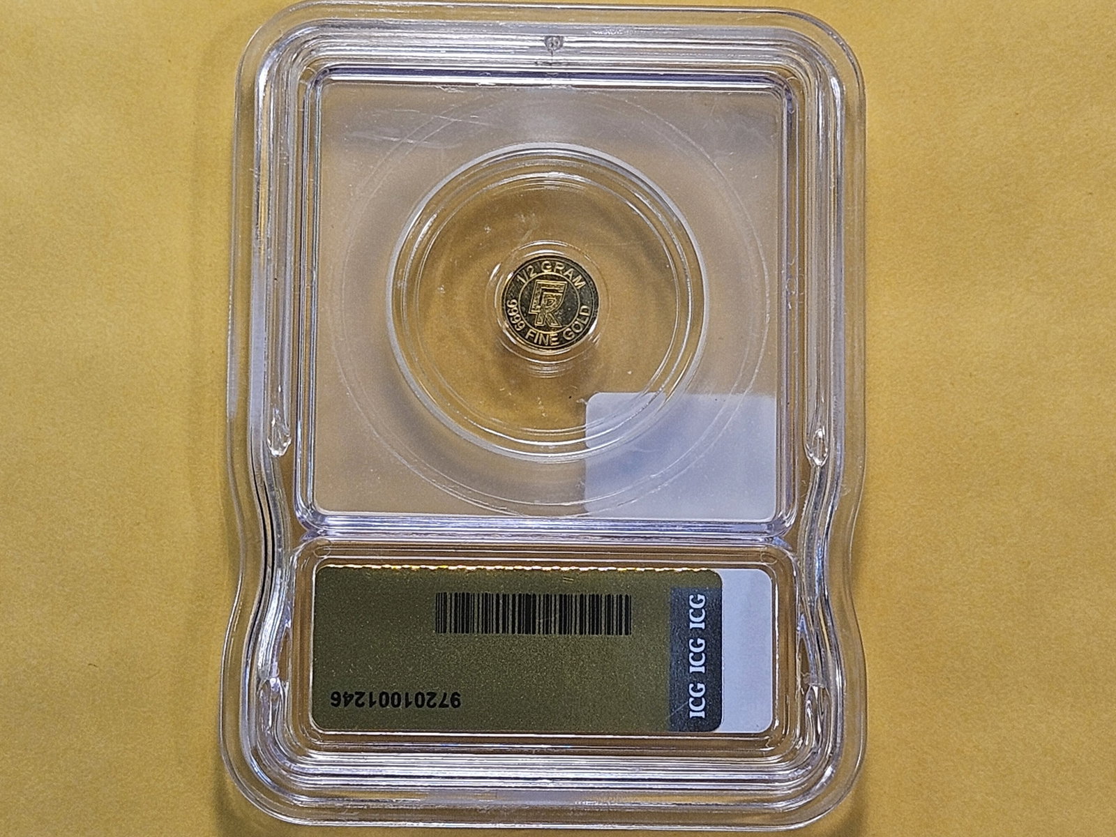 GOLD! PERFECT! ICG Half Gram .999 Fine Gold Round in Mint State 70 Proof Like - 3